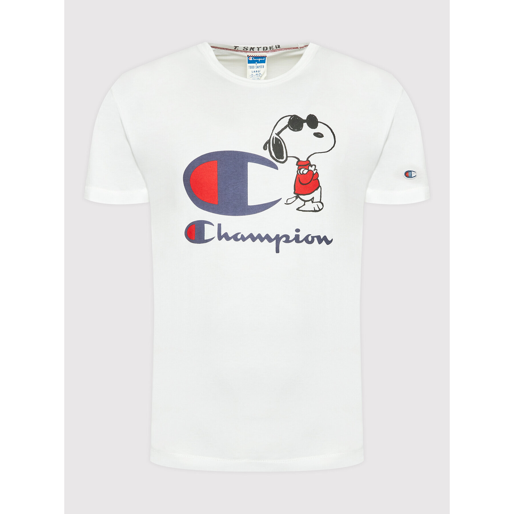 Champion Тишърт PEANUTS Todd Snyder 217808 Бял Regular Fit - Pepit.bg