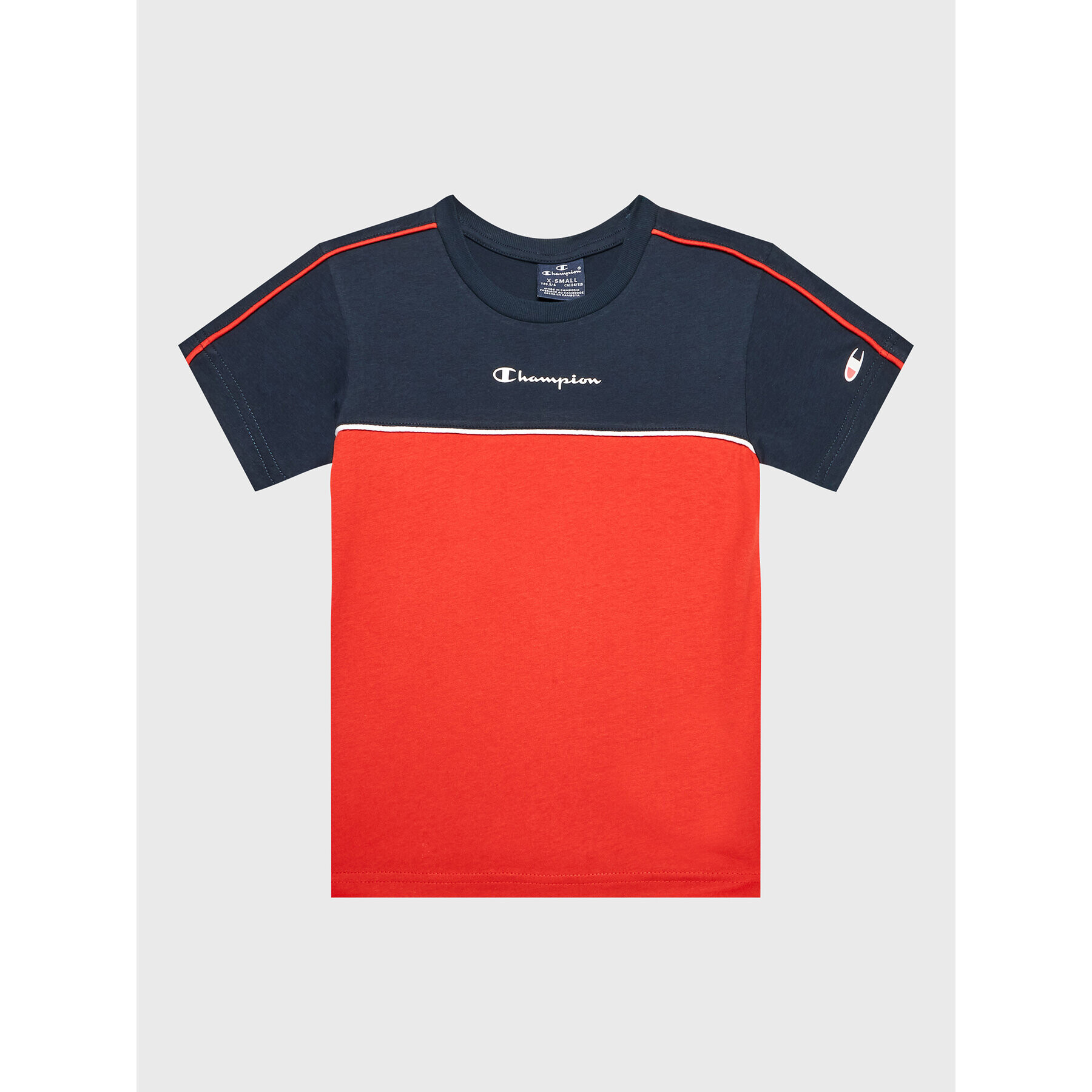 Champion Тишърт Piping Block 306148 Червен Regular Fit - Pepit.bg