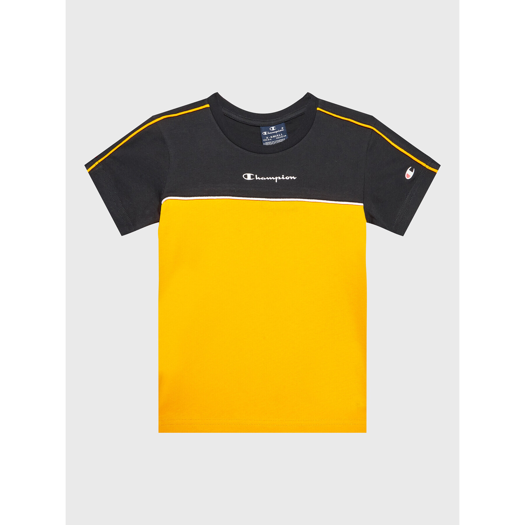 Champion Тишърт Piping Block 306148 Жълт Regular Fit - Pepit.bg