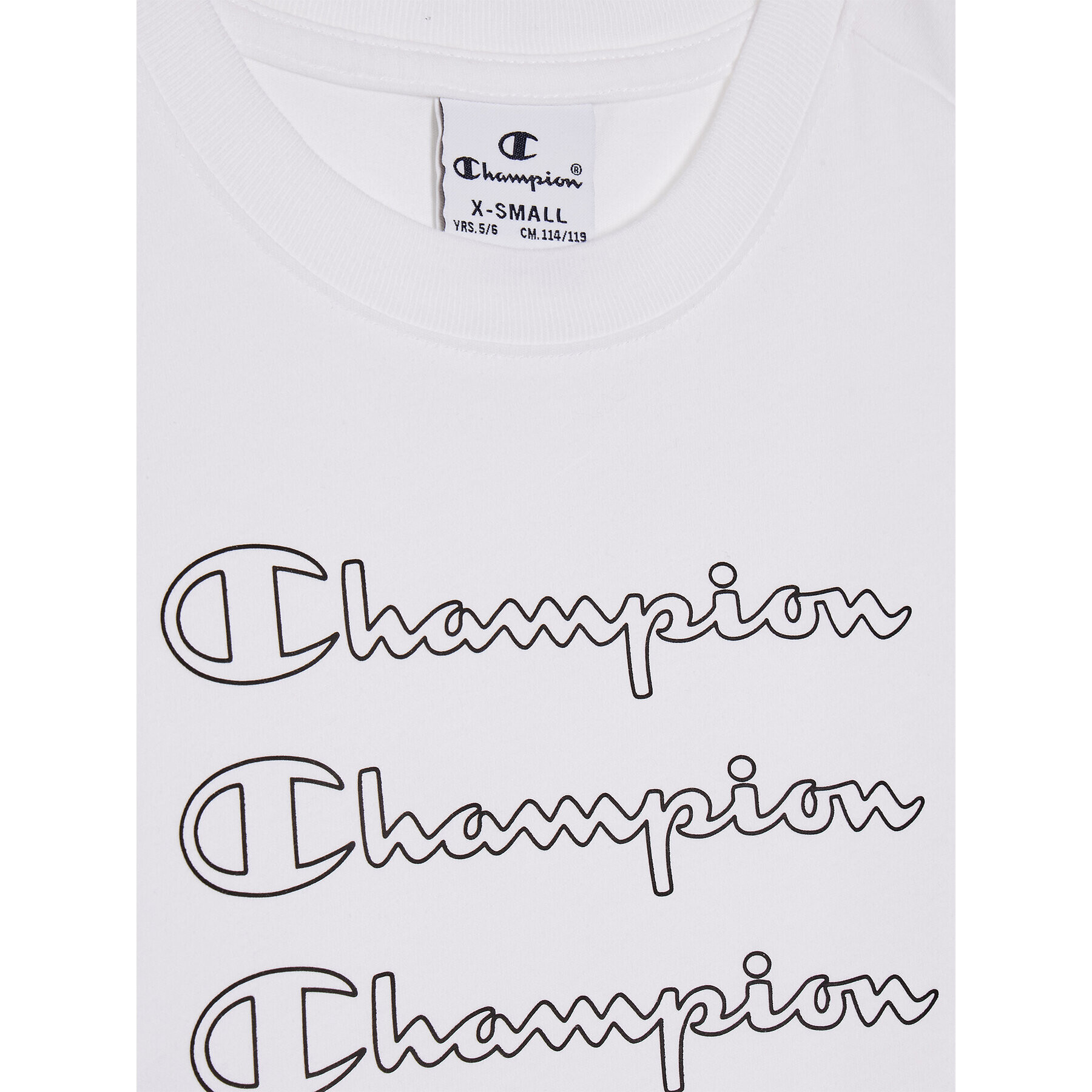 Champion Тишърт Repeat Script Logo 404313 Бял Custom Fit - Pepit.bg