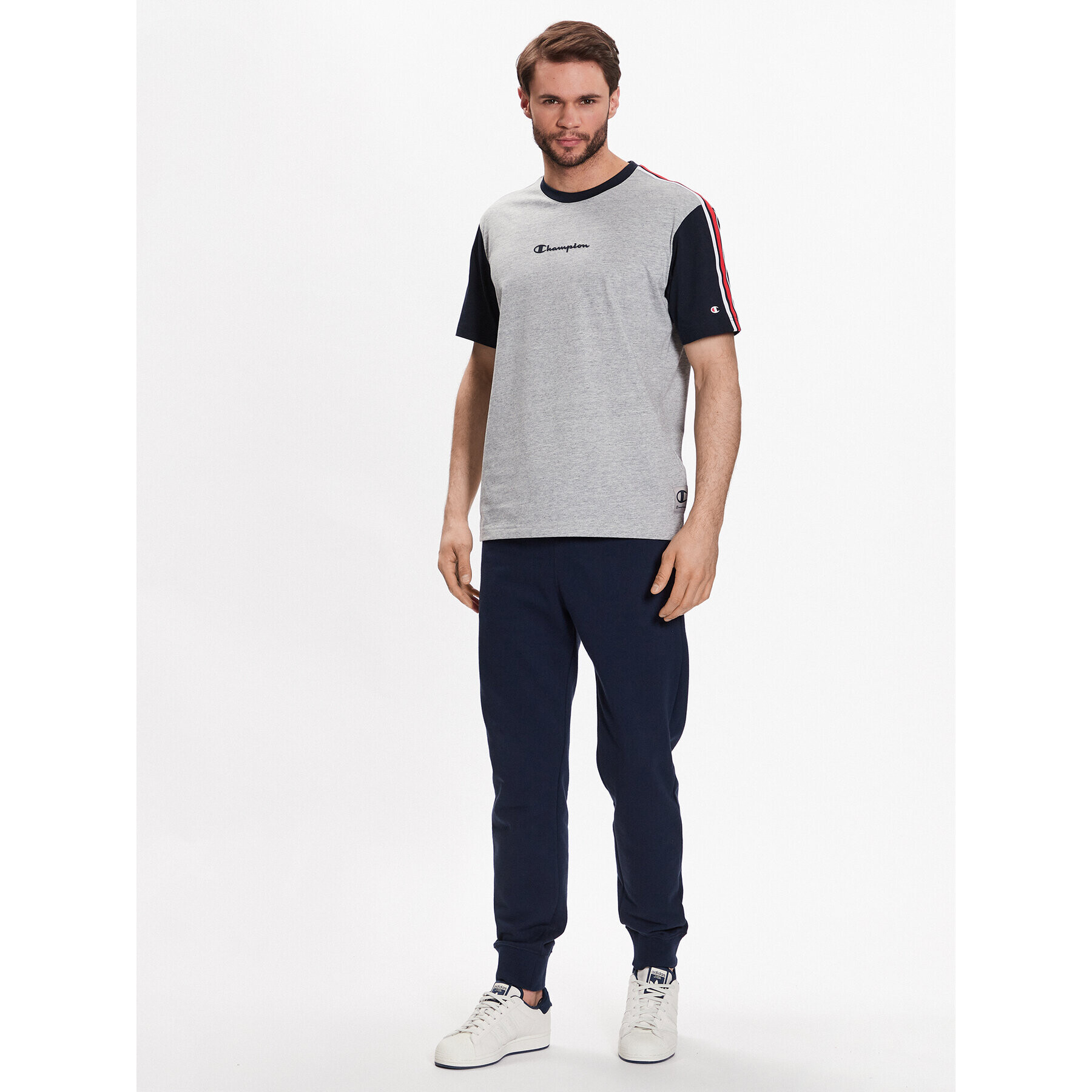 Champion Тишърт Retro Basketball 218768 Сив Regular Fit - Pepit.bg