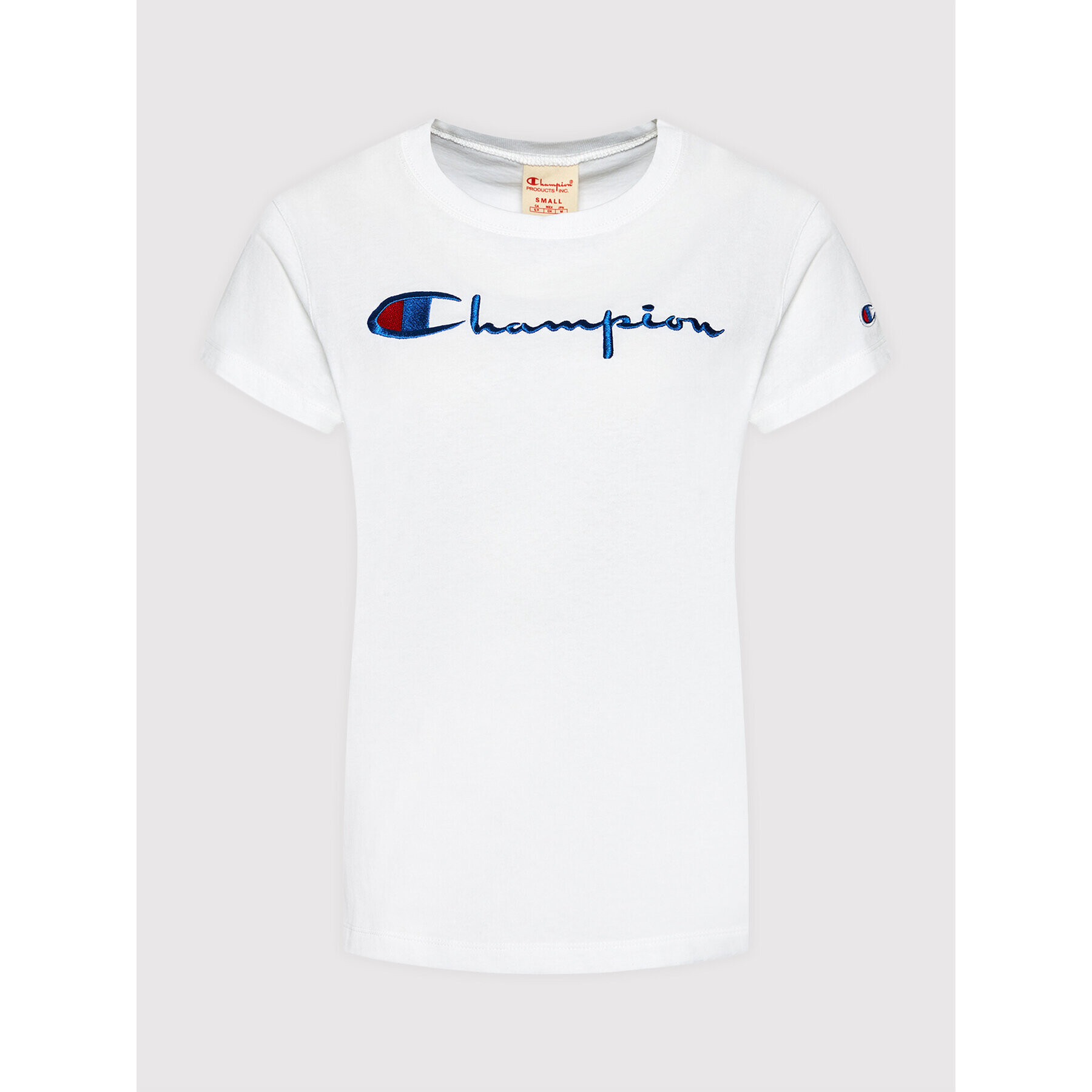 Champion Тишърт Script Logo 110992 Бял Heritage Fit - Pepit.bg