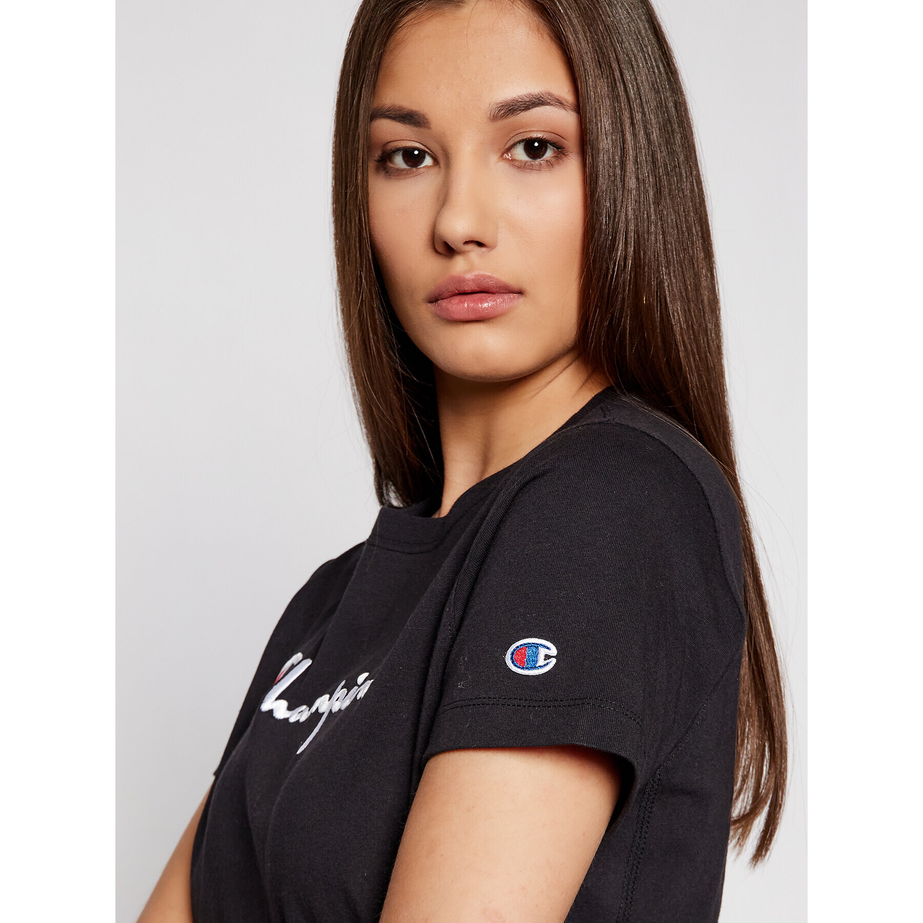 Champion Тишърт Script Logo 110992 Черен Heritage Fit - Pepit.bg