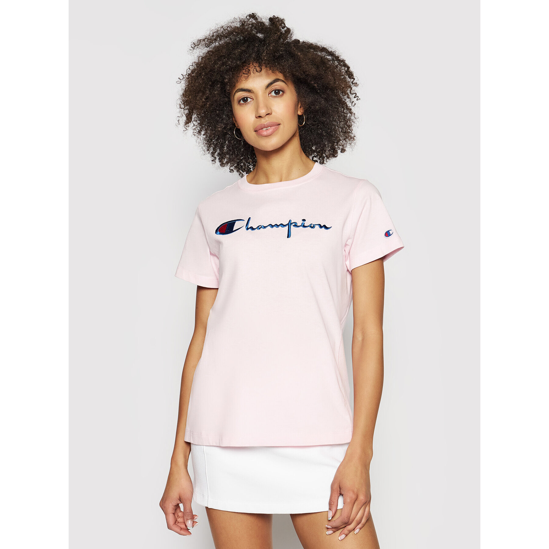 Champion Тишърт Script Logo 110992 Розов Heritage Fit - Pepit.bg