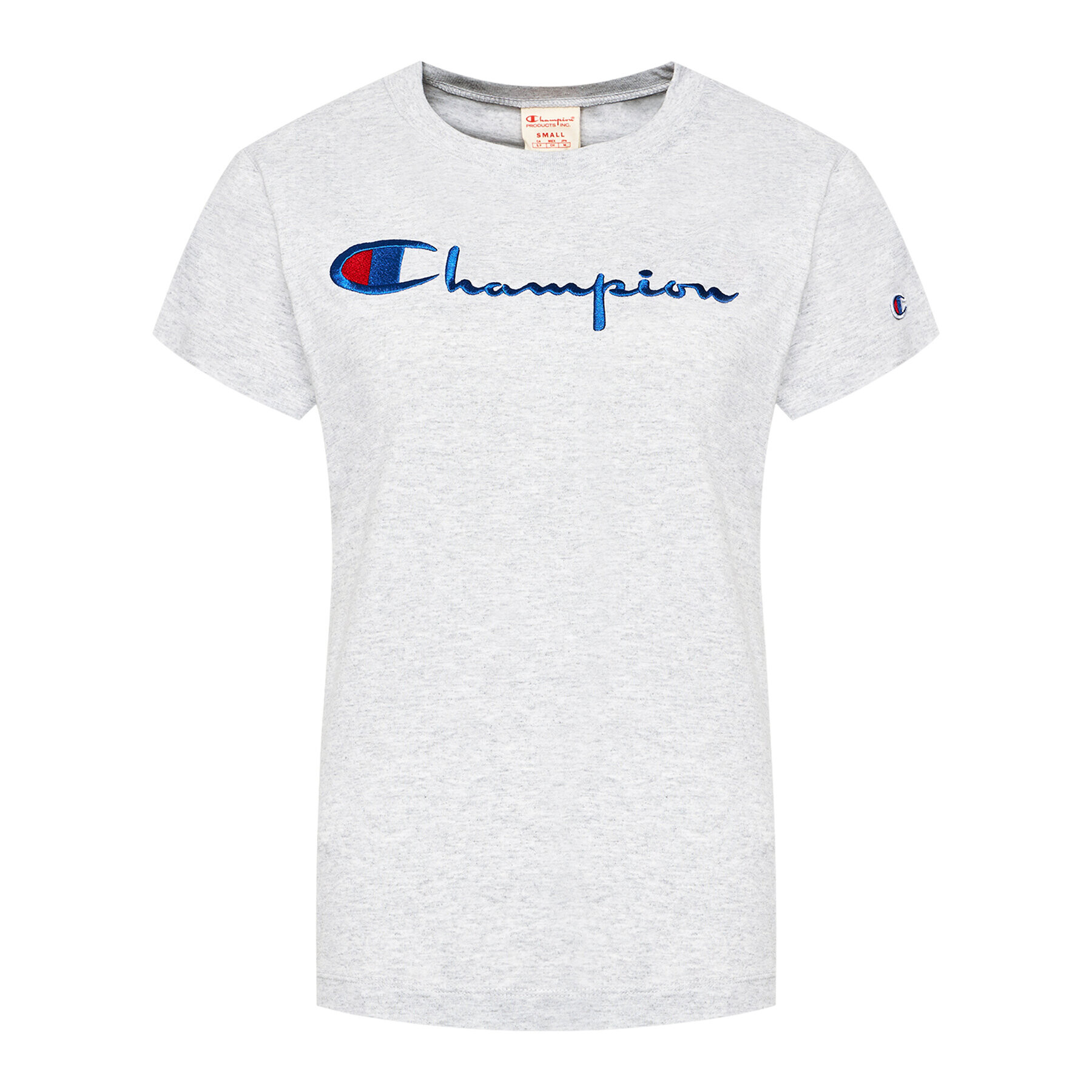 Champion Тишърт Script Logo 110992 Сив Heritage Fit - Pepit.bg