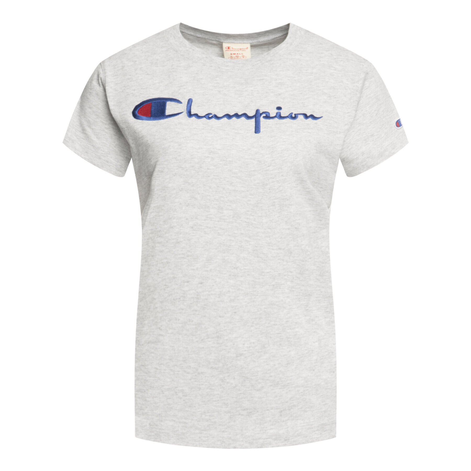 Champion Тишърт Script Logo 110992 Сив Regular Fit - Pepit.bg