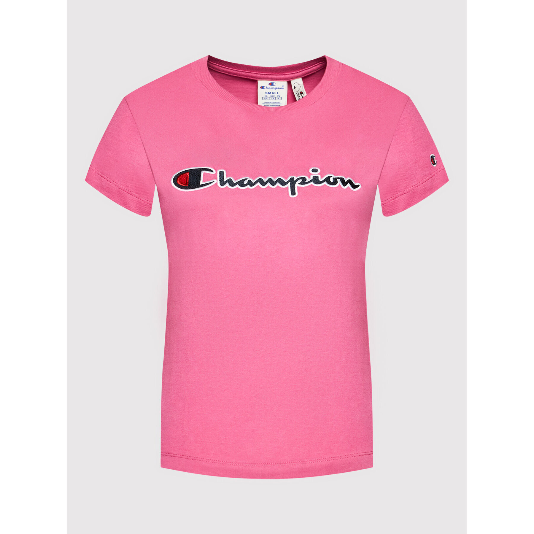 Champion Тишърт Script Logo 114472 PS158 Розов Regular Fit - Pepit.bg