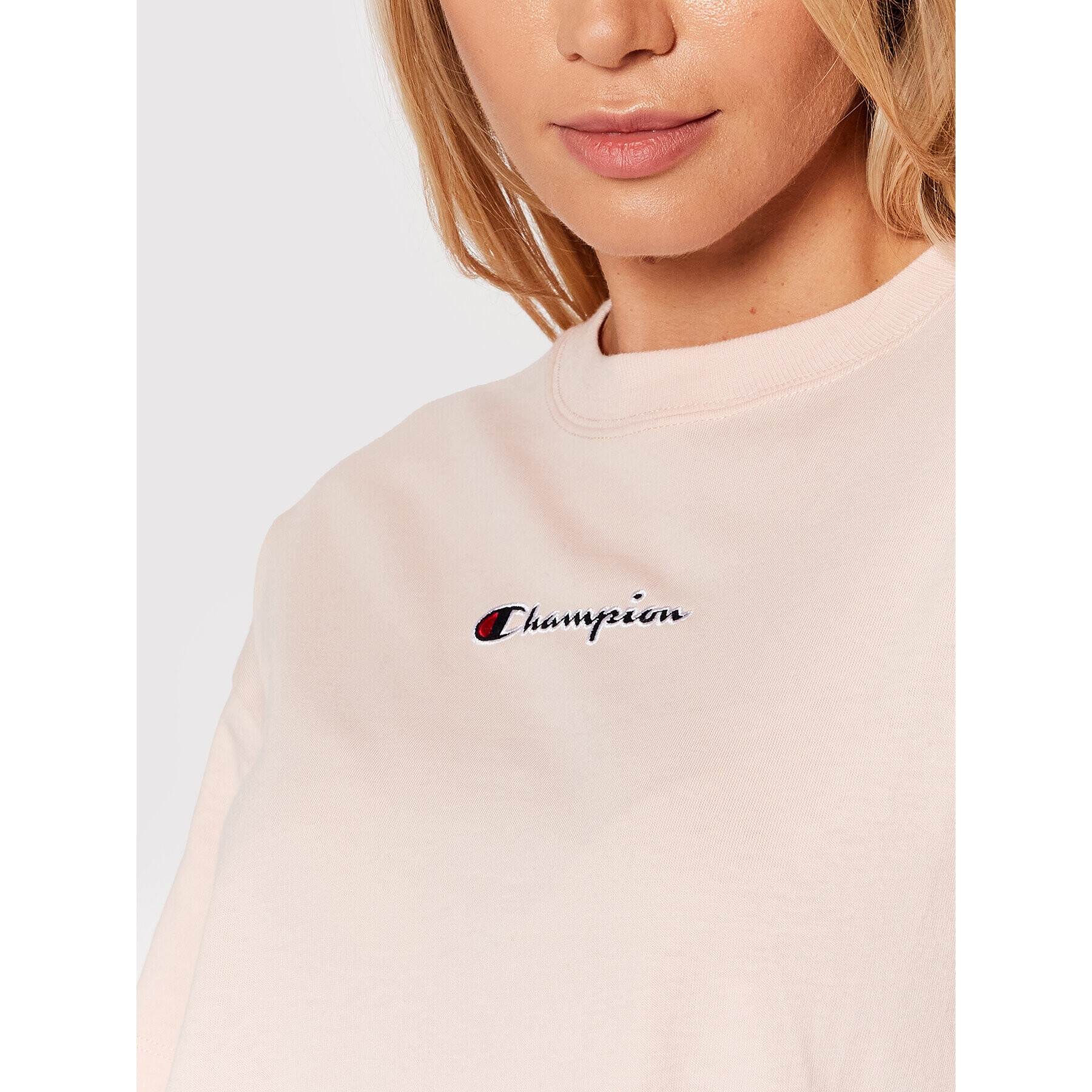 Champion Тишърт Script Logo 114474 Розов Regular Fit - Pepit.bg