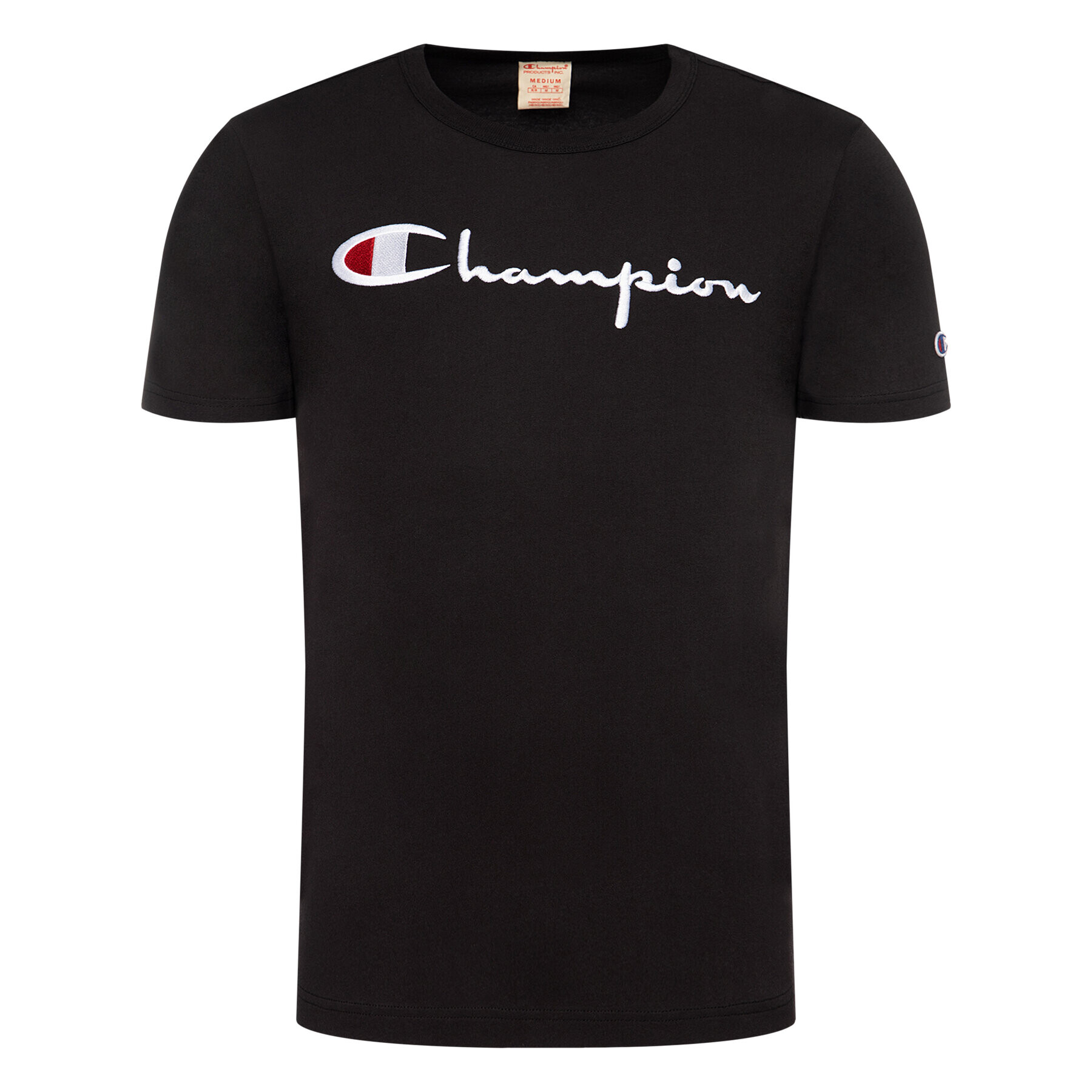Champion Тишърт Script Logo 210972 Черен Regular Fit - Pepit.bg
