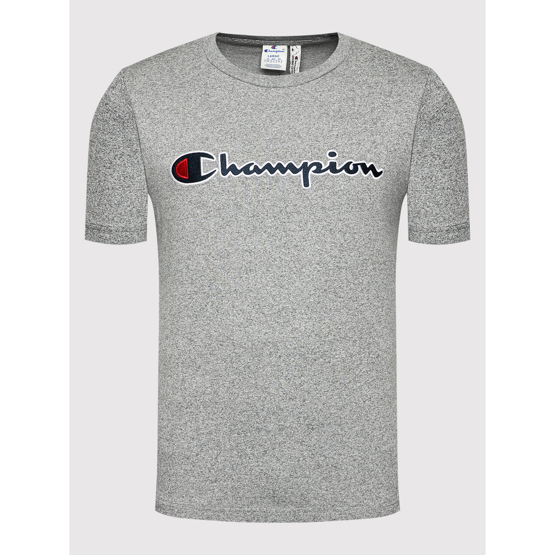 Champion Тишърт Script Logo 216473 Сив Comfort Fit - Pepit.bg