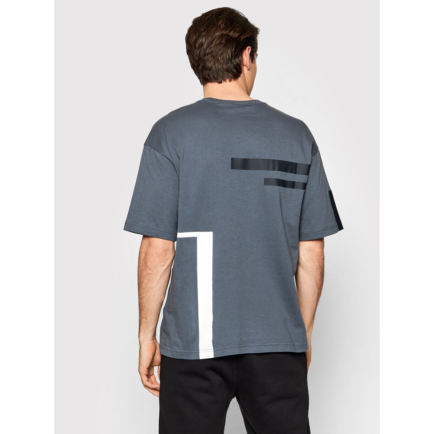 Champion Тишърт Script Logo 216487 Сив Custom Fit - Pepit.bg