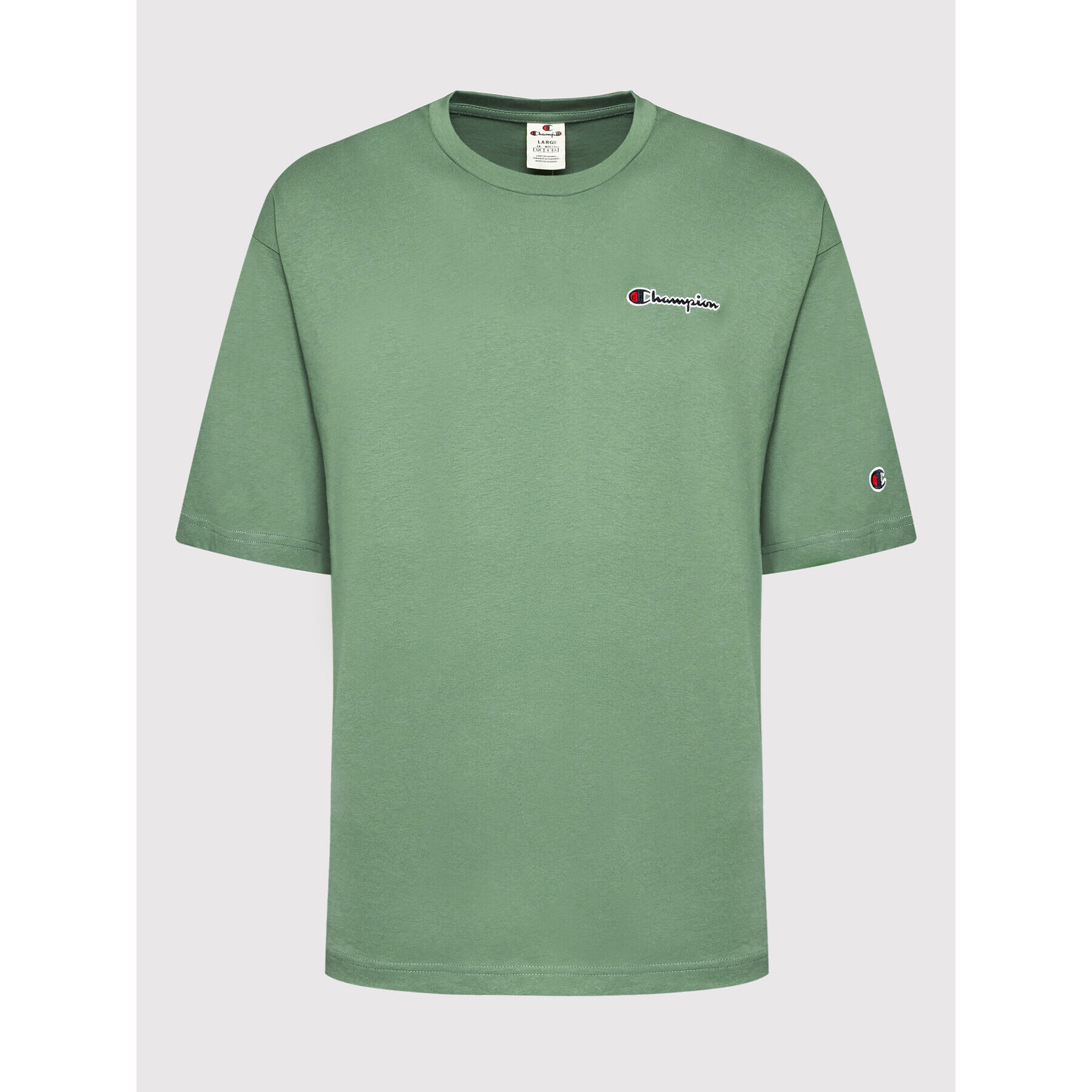 Champion Тишърт Script Logo 217071 Зелен Comfort Fit - Pepit.bg