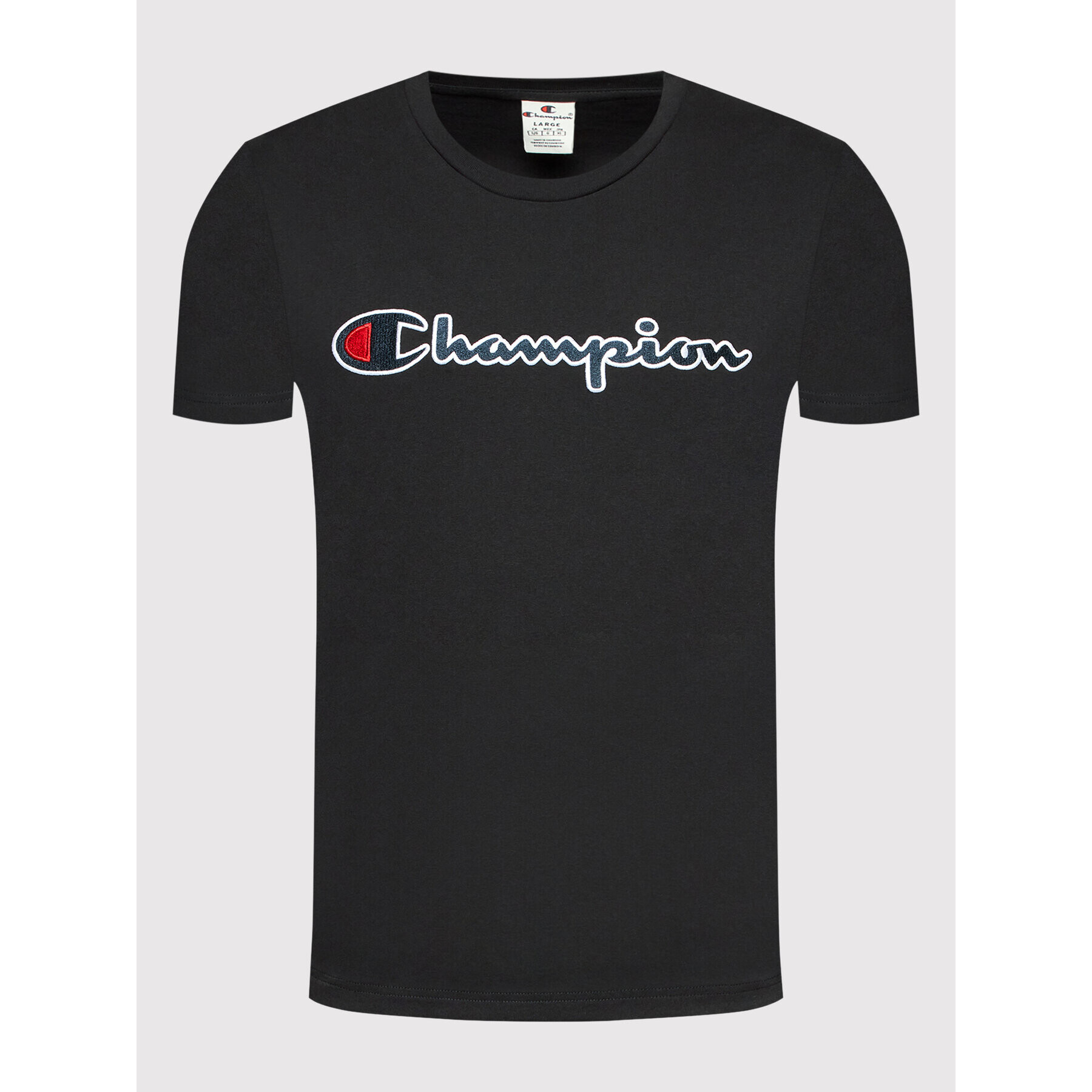 Champion Тишърт Script Logo 217814 Черен Regular Fit - Pepit.bg