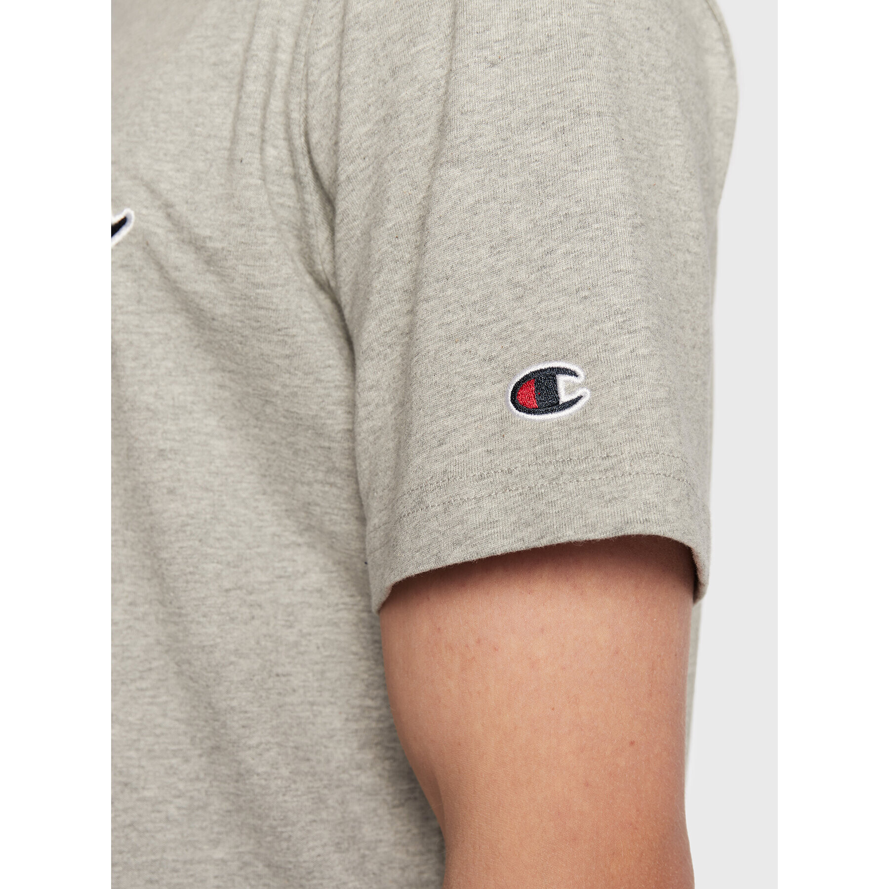 Champion Тишърт Script Logo Embroidery 218007 Сив Regular Fit - Pepit.bg
