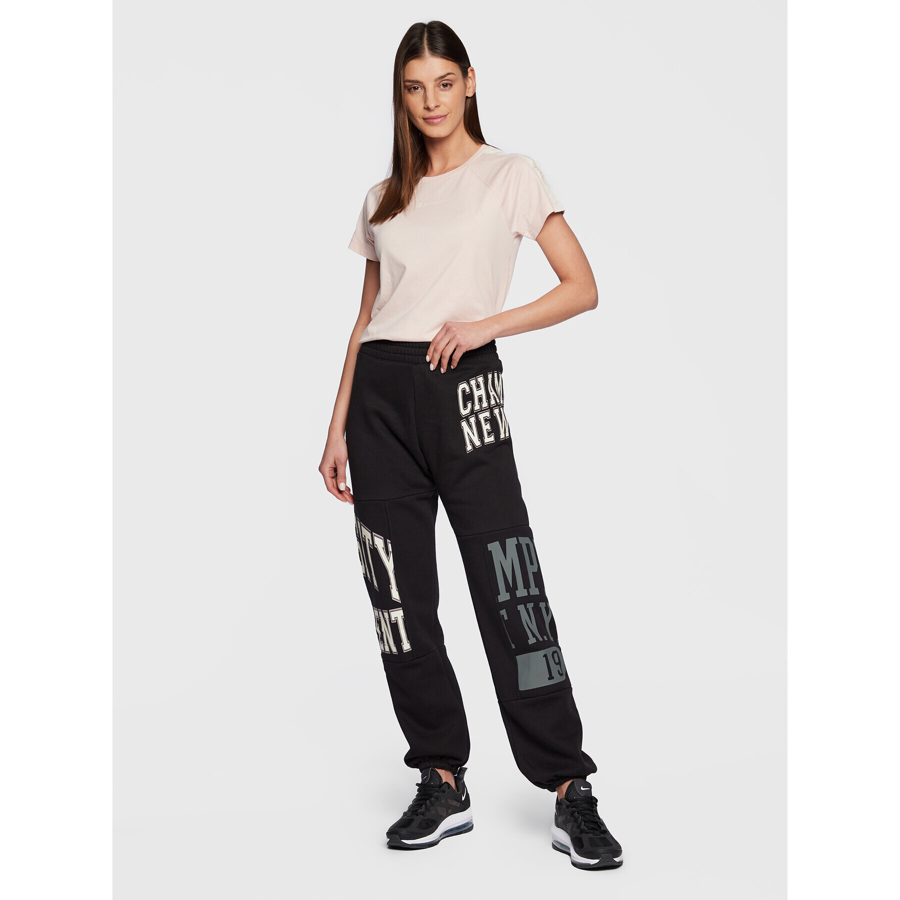 Champion Тишърт Side Tape 115578 Розов Regular Fit - Pepit.bg