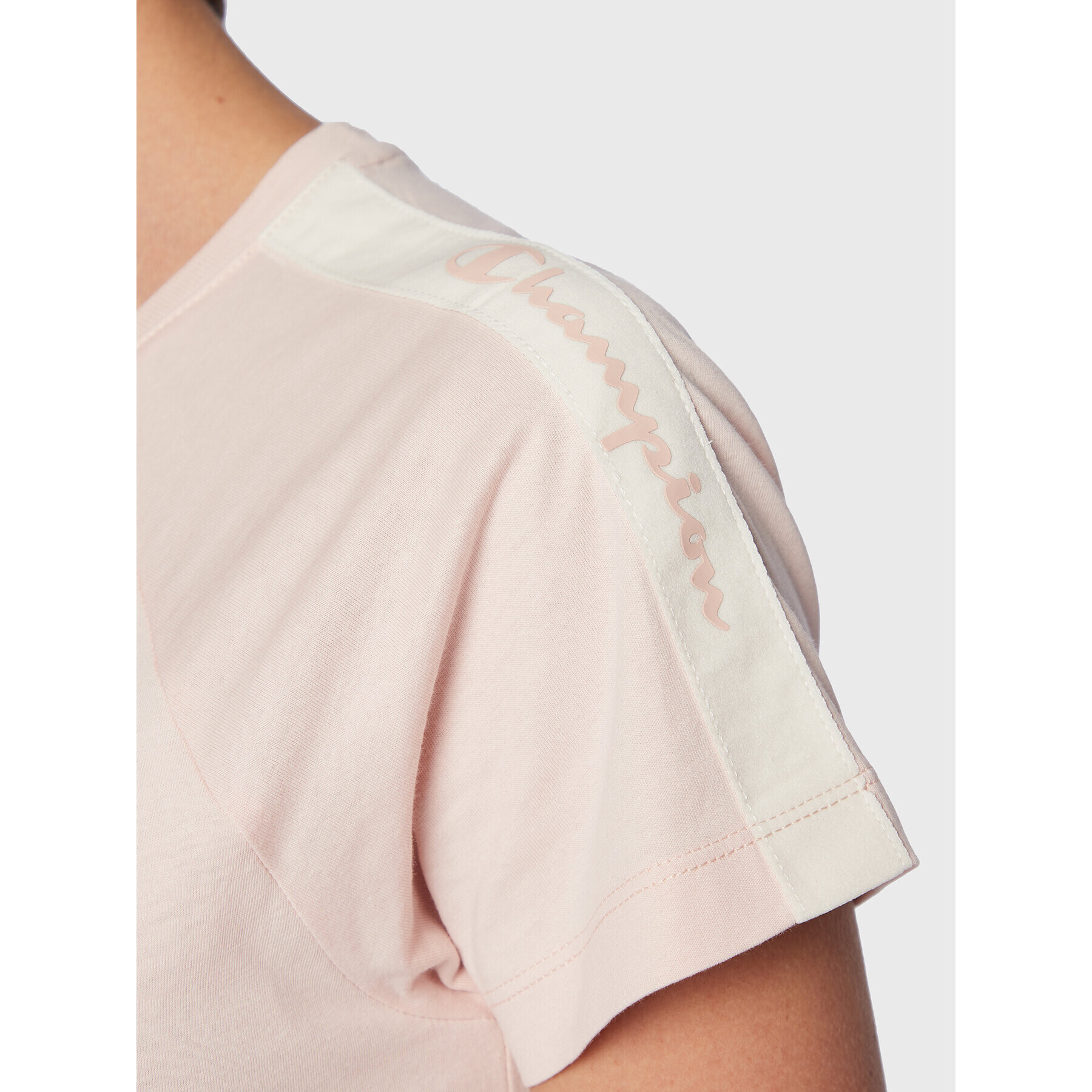 Champion Тишърт Side Tape 115578 Розов Regular Fit - Pepit.bg