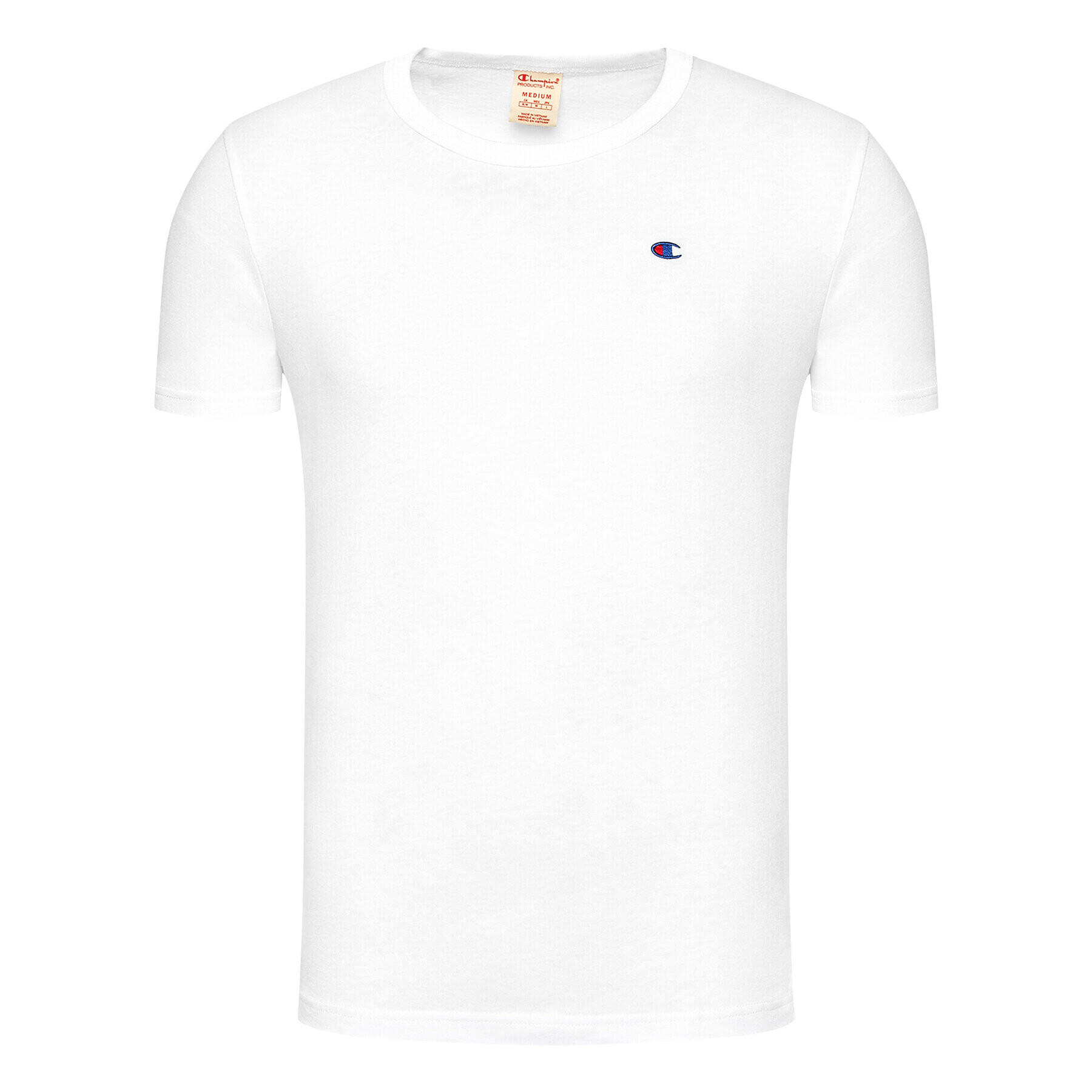 Champion Тишърт Small C Logo 214674 Бял Custom Fit - Pepit.bg