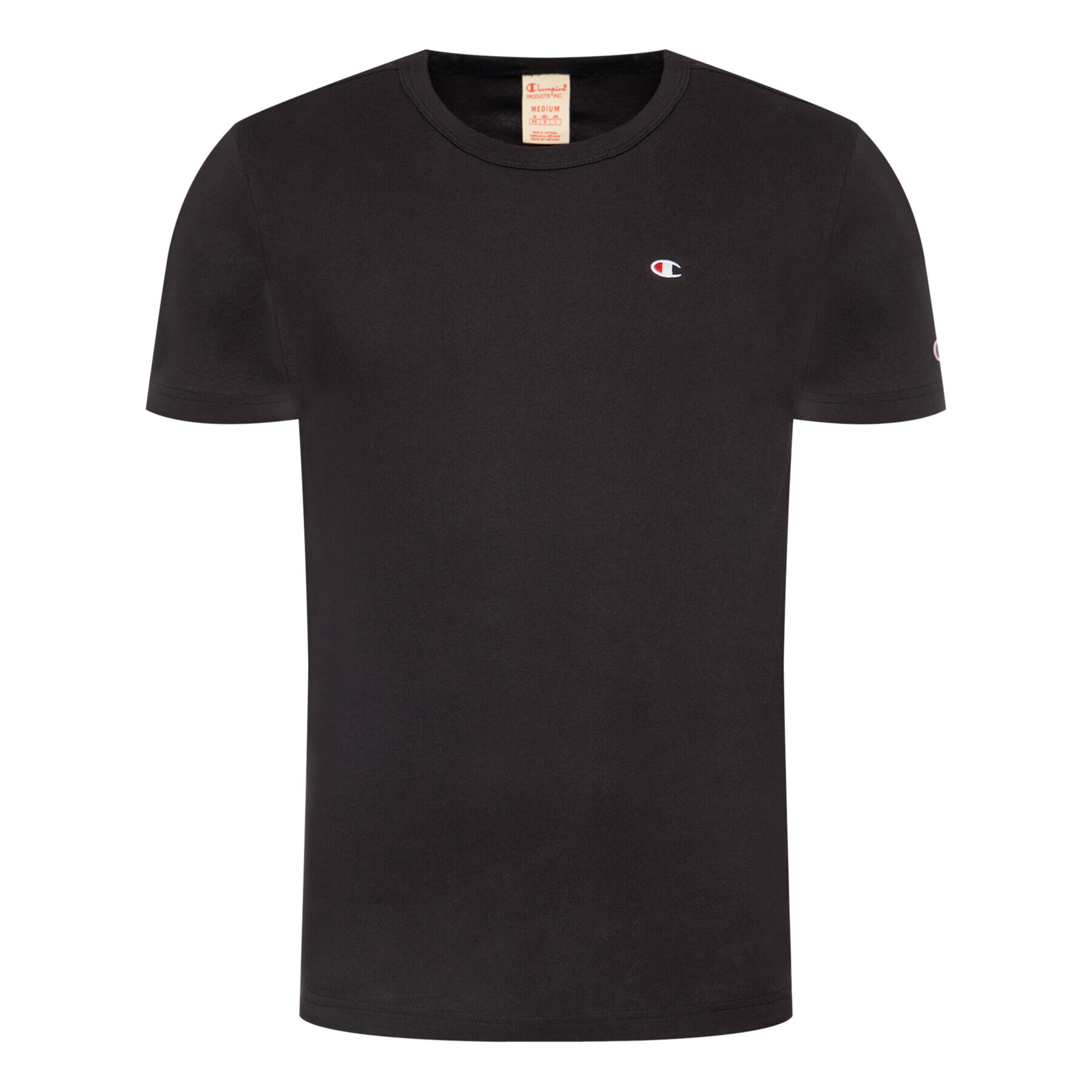 Champion Тишърт Small C Logo 214674 Черен Custom Fit - Pepit.bg