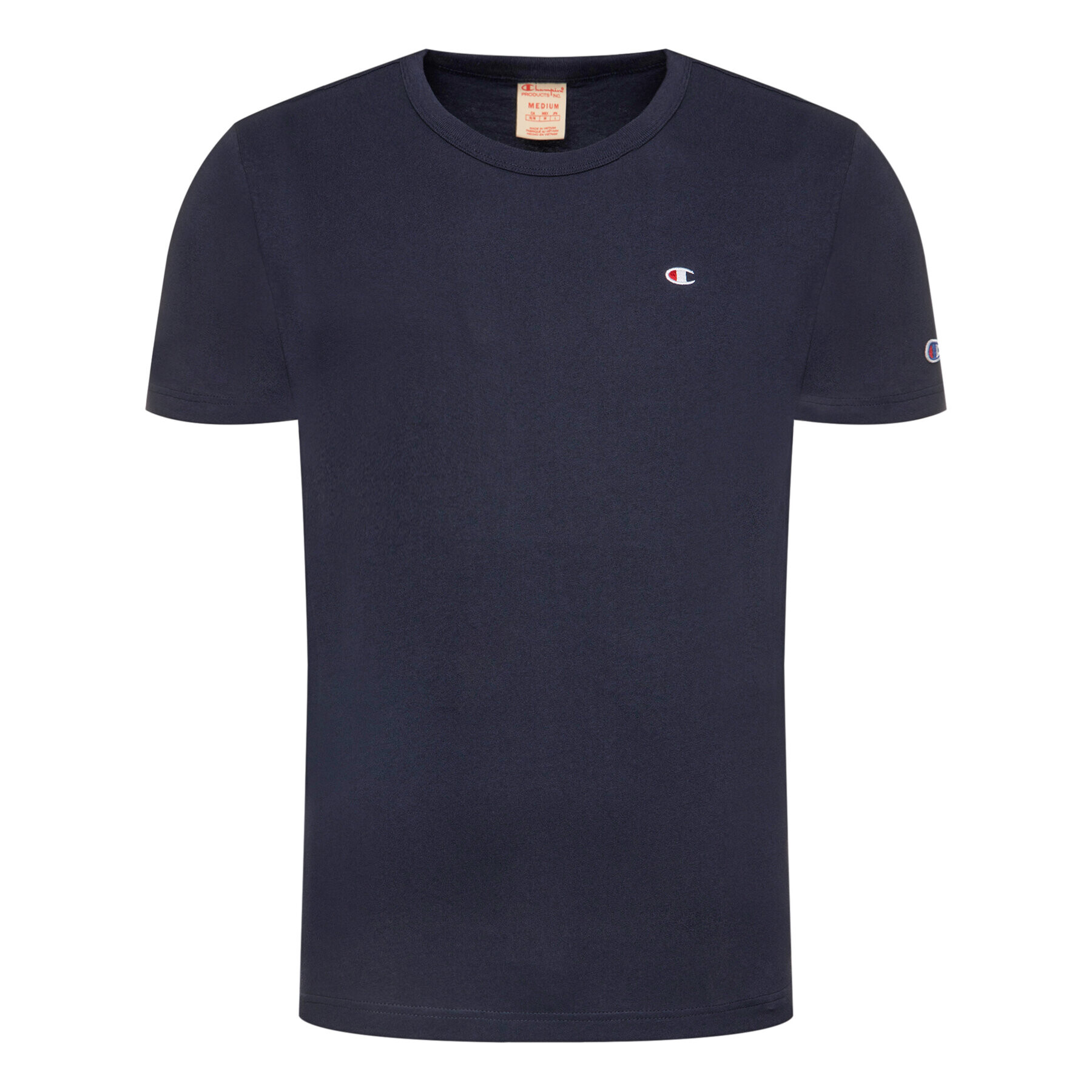 Champion Тишърт Small C Logo 214674 Тъмносин Custom Fit - Pepit.bg