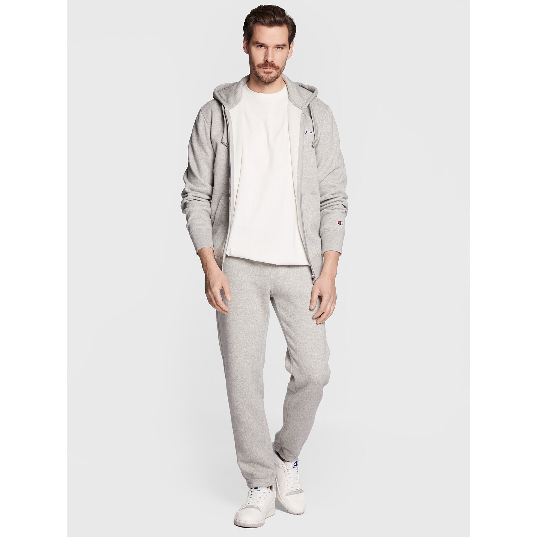 Champion Тишърт Small C Logo 216548 Бял Custom Fit - Pepit.bg