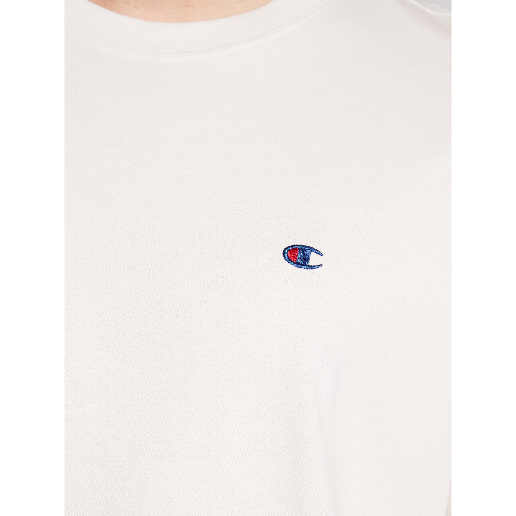 Champion Тишърт Small C Logo 216548 Бял Custom Fit - Pepit.bg