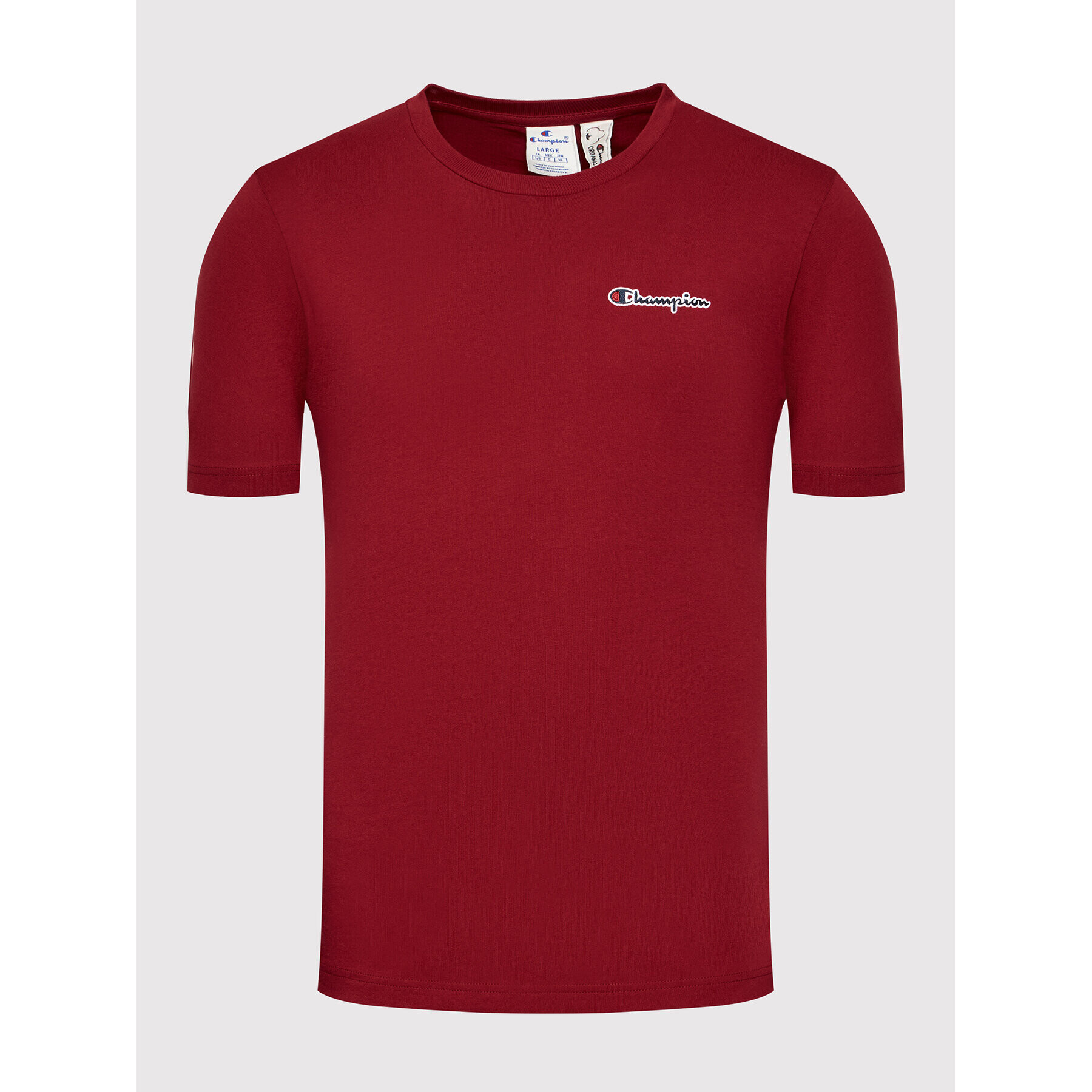 Champion Тишърт Small Script Logo 216480 Бордо Regular Fit - Pepit.bg