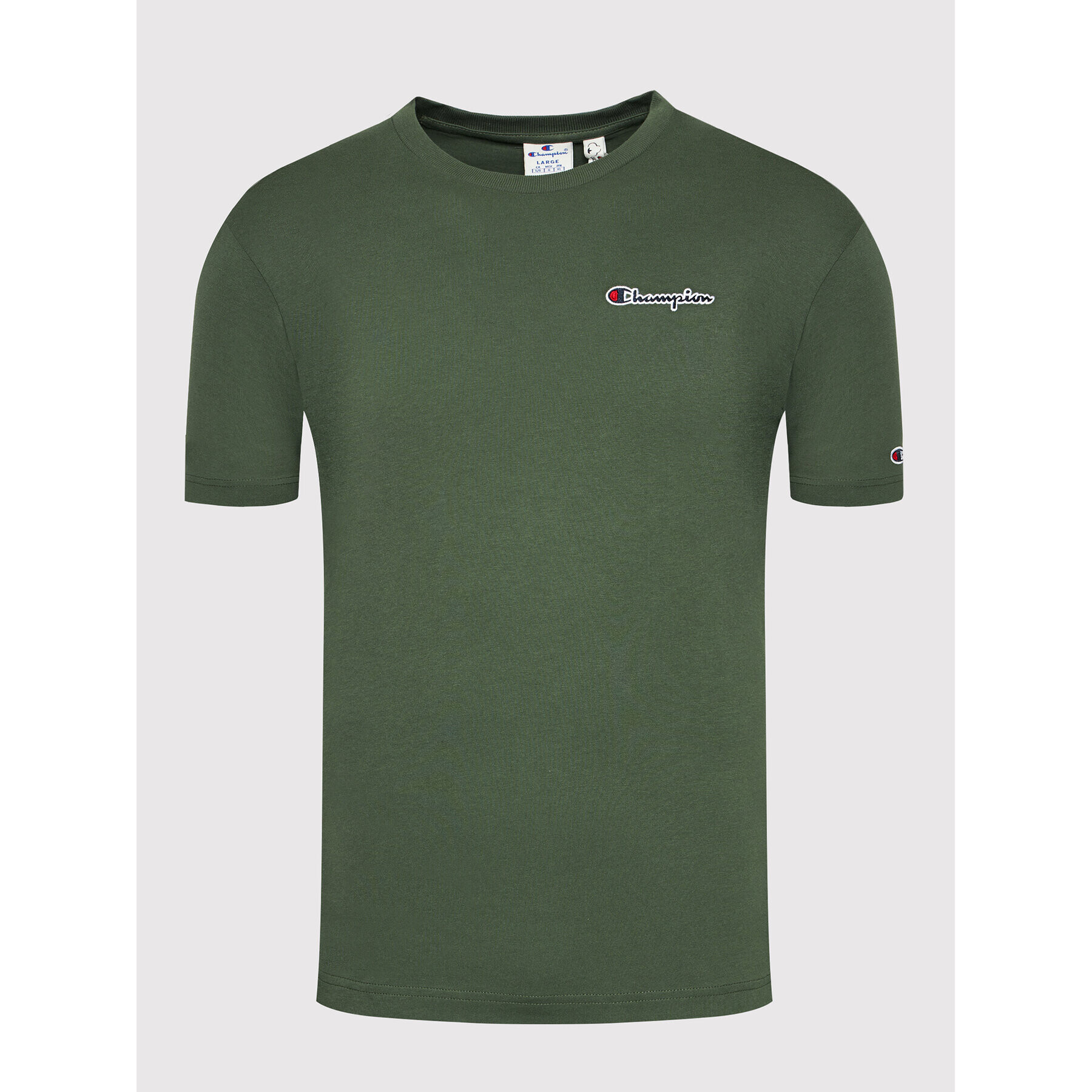 Champion Тишърт Small Script Logo 216480 Зелен Regular Fit - Pepit.bg