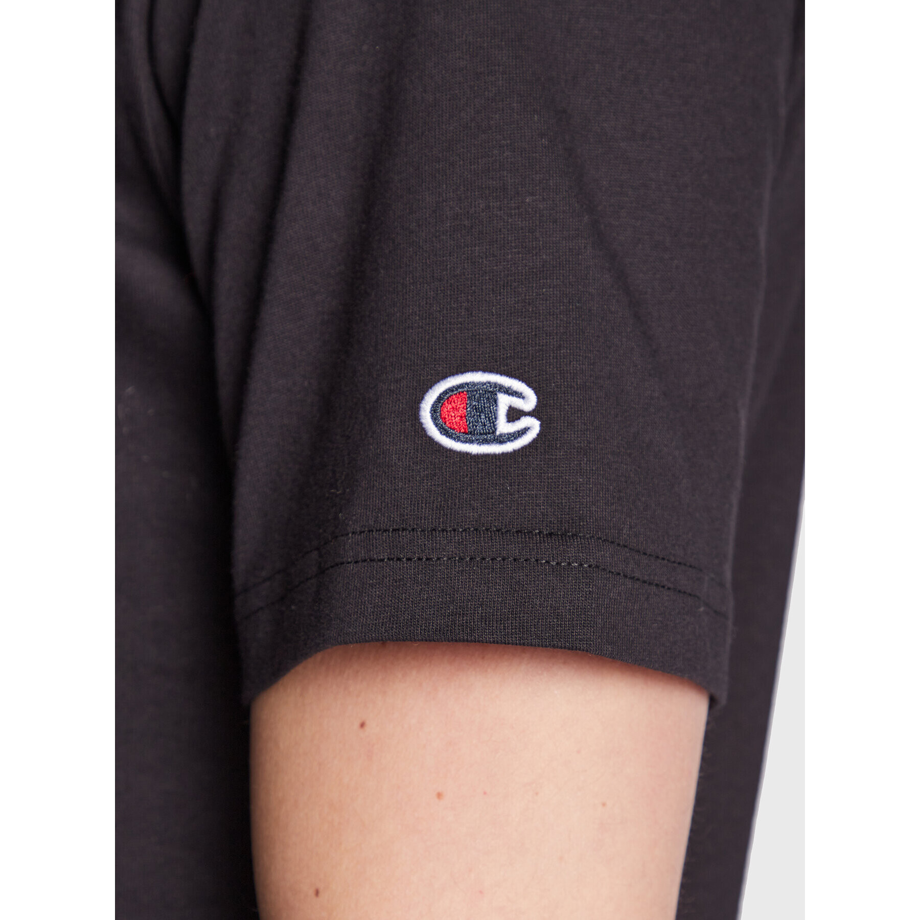 Champion Тишърт Small Script Logo Embroidery 218006 Черен Regular Fit - Pepit.bg