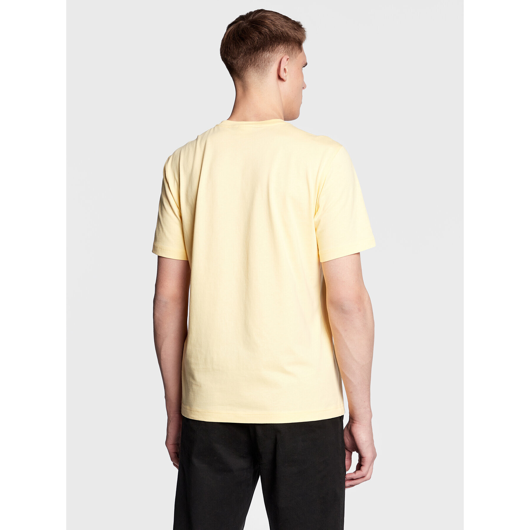 Champion Тишърт Small Script Logo Embroidery 218006 Жълт Regular Fit - Pepit.bg