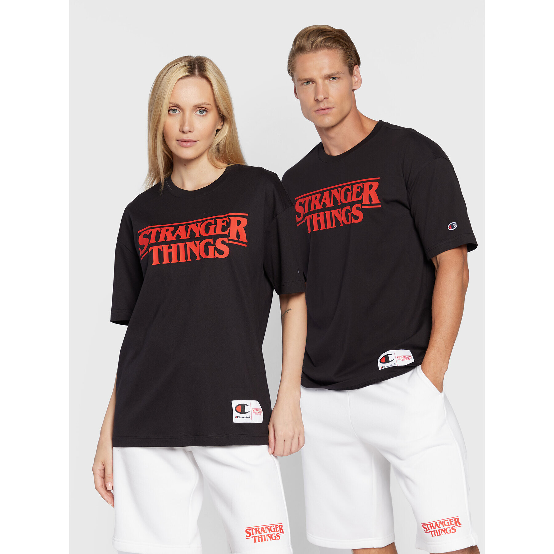 Champion Тишърт STRANGER THINGS Unisex 217791 Черен Custom Fit - Pepit.bg