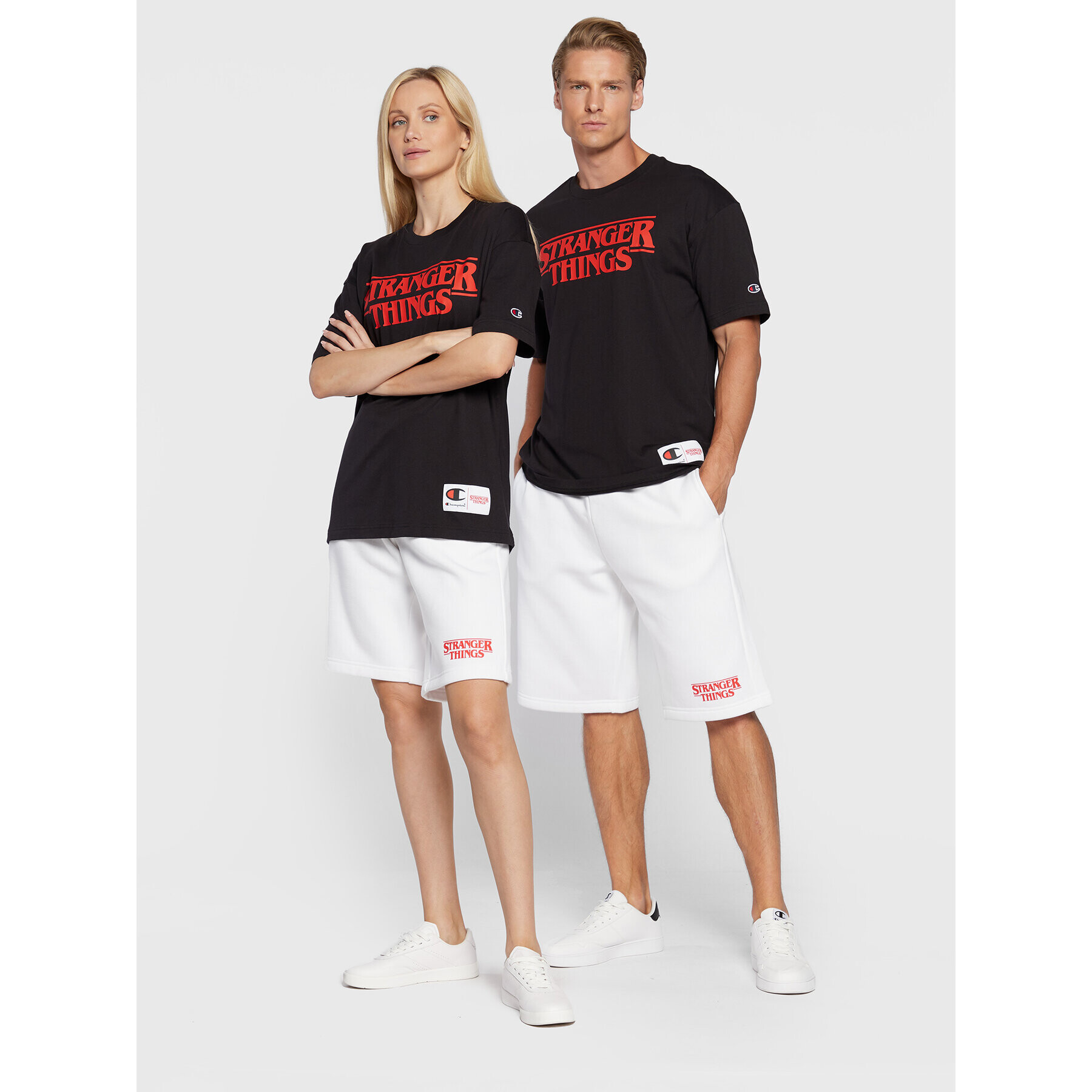 Champion Тишърт STRANGER THINGS Unisex 217791 Черен Custom Fit - Pepit.bg