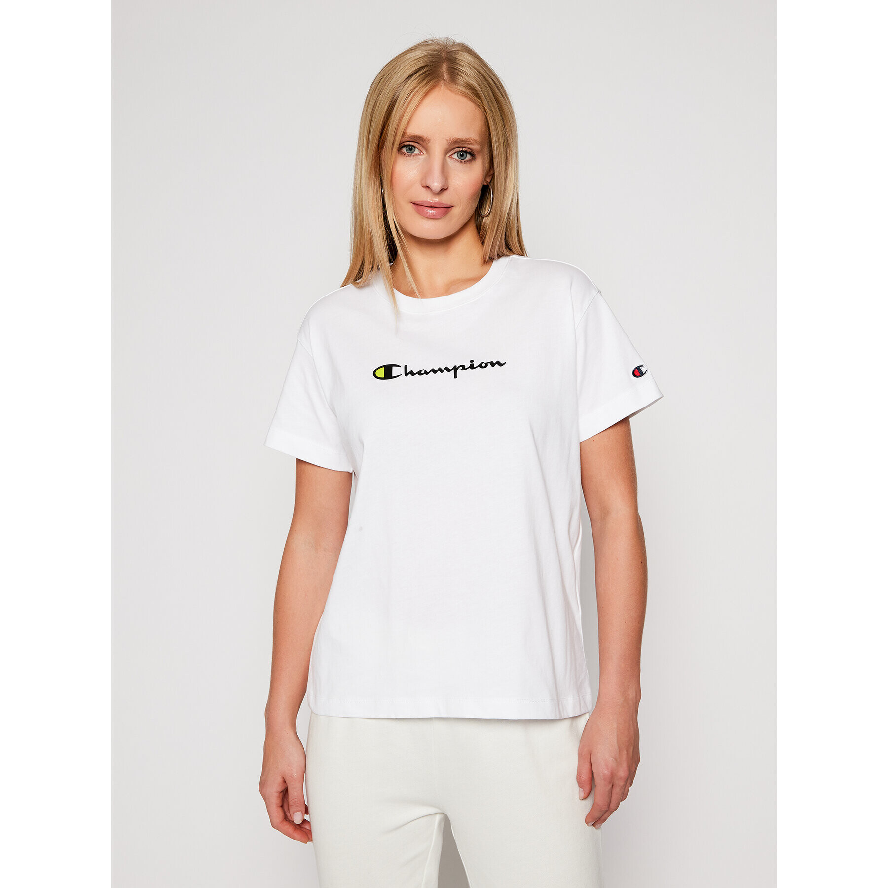 Champion Тишърт Tee 113599 Бял Regular Fit - Pepit.bg