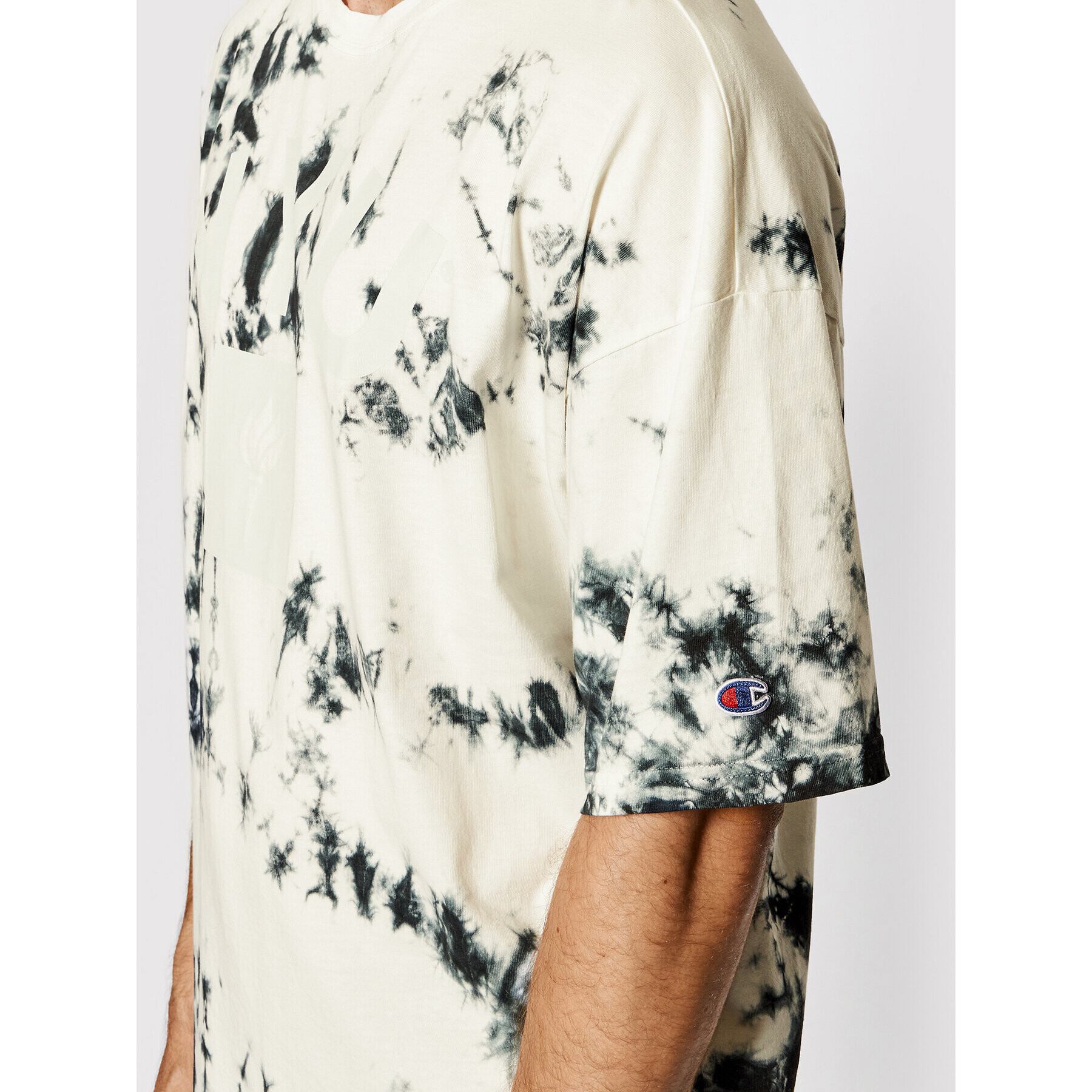 Champion Тишърт Tie Dye 216821 Бял Regular Fit - Pepit.bg