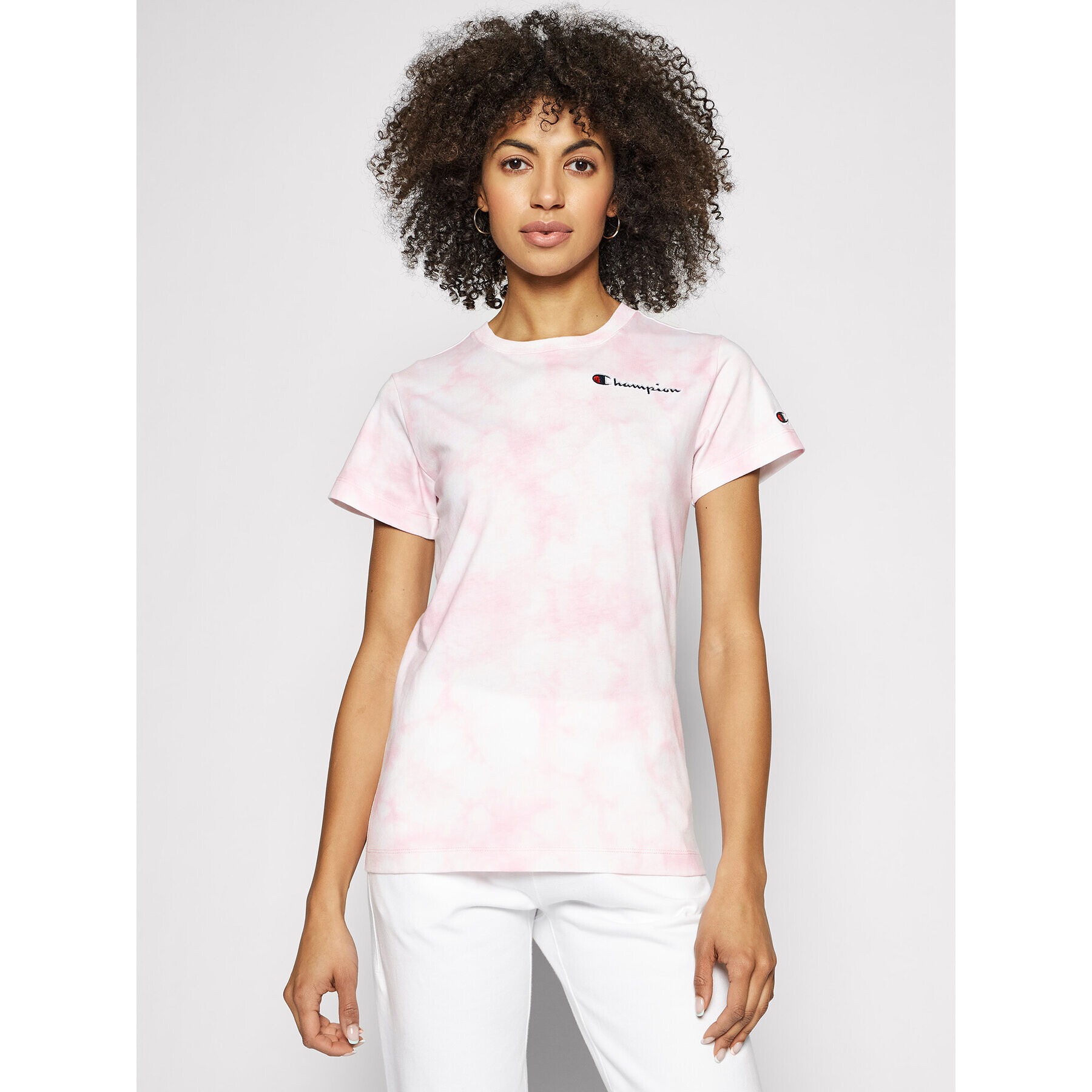 Champion Тишърт Tie Dye Digital Print 113939 Розов Custom Fit - Pepit.bg