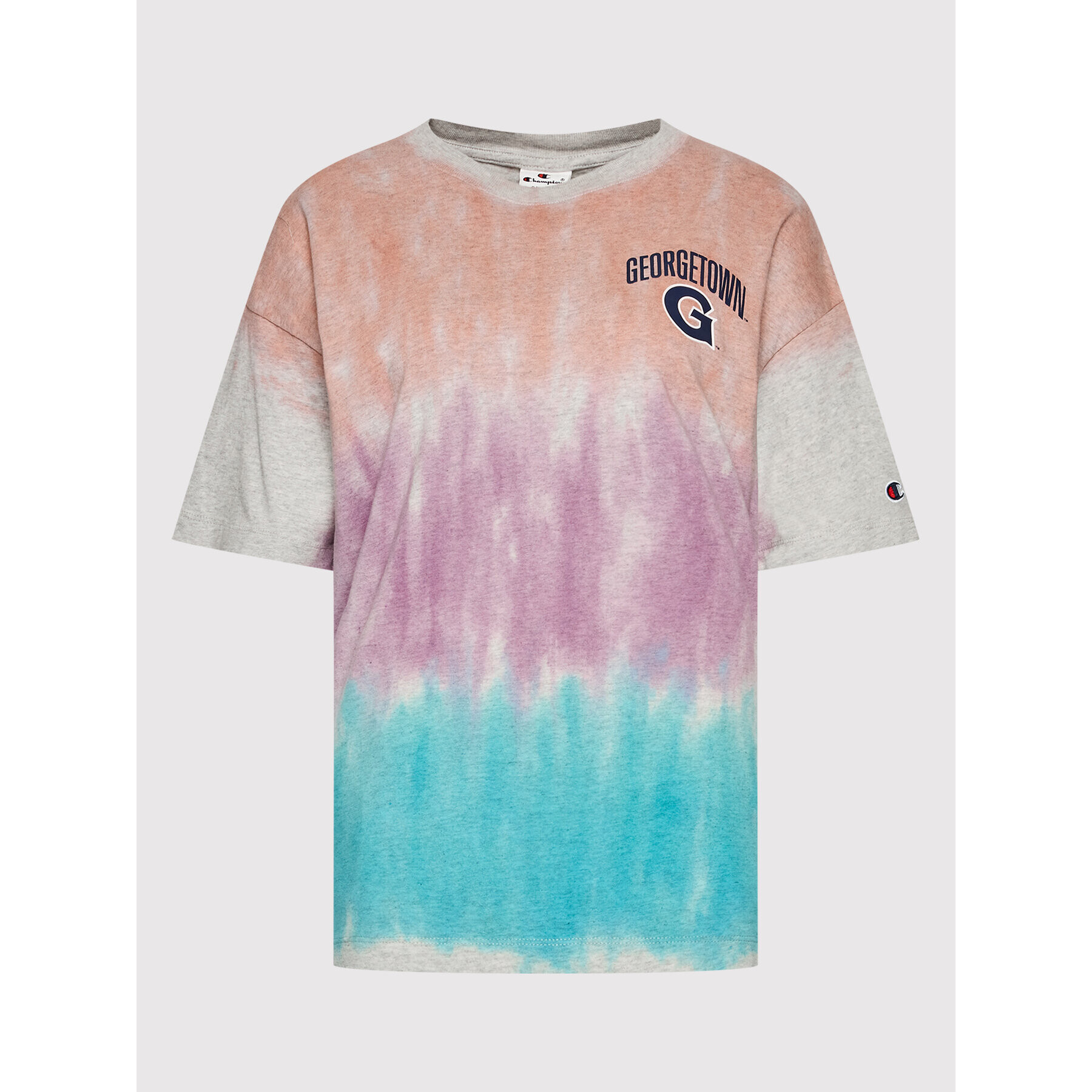 Champion Тишърт Tie-Dye University Logo 115226 Цветен Boxy Fit - Pepit.bg