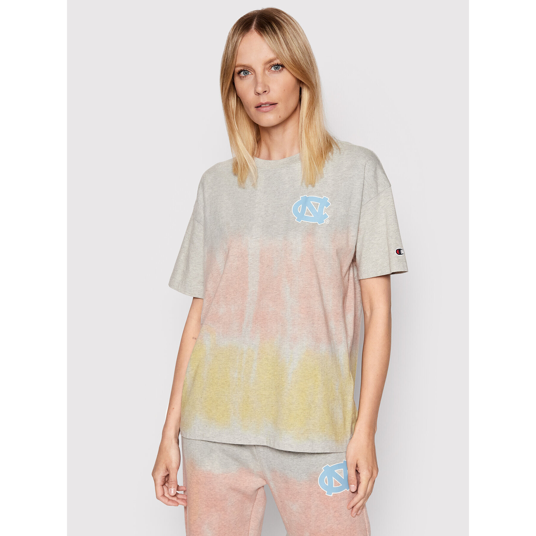 Champion Тишърт Tie-Dye University Logo 115226 Цветен Boxy Fit - Pepit.bg