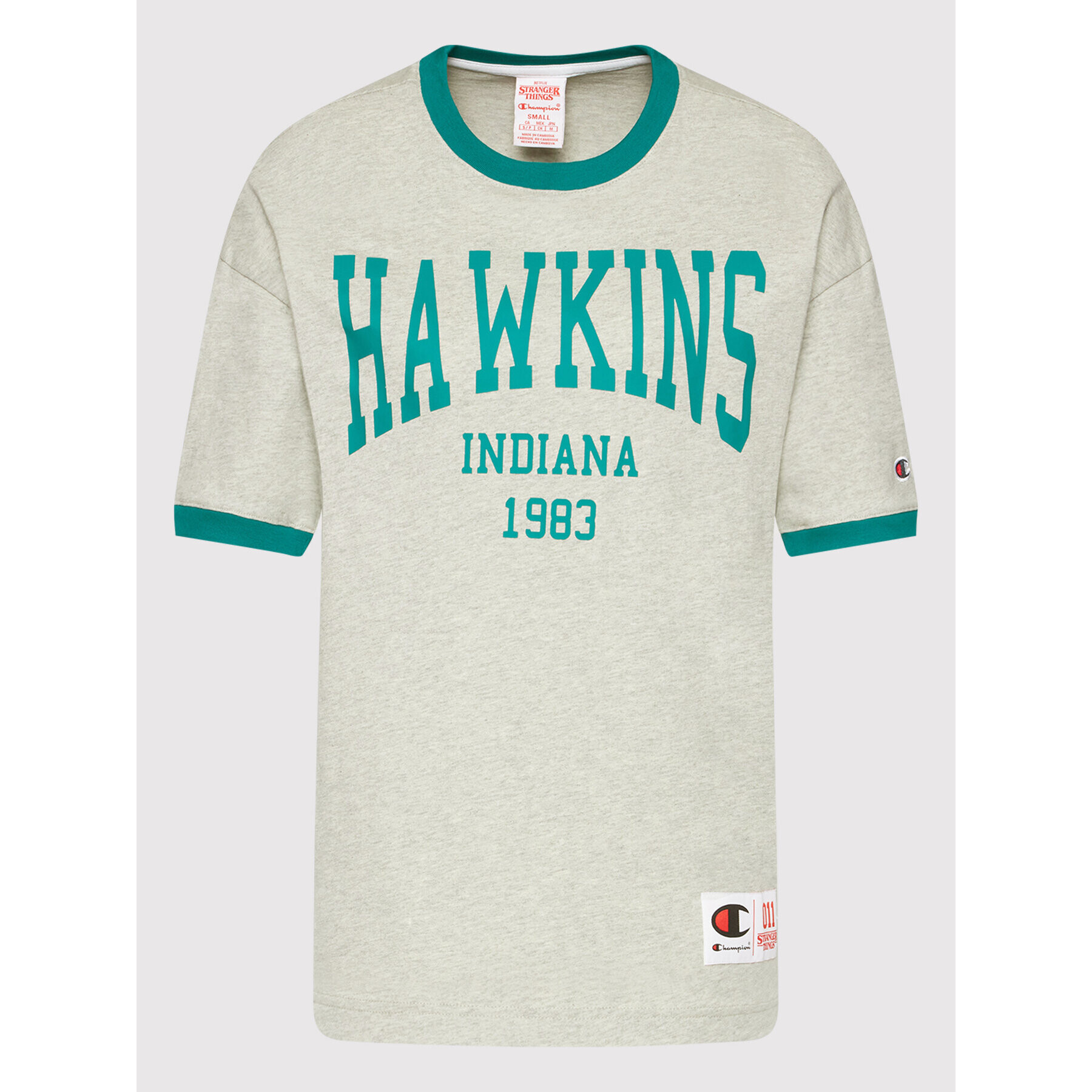 Champion Тишърт Unisex STRANGER THINGS Hawkins 217756 Сив Custom Fit - Pepit.bg