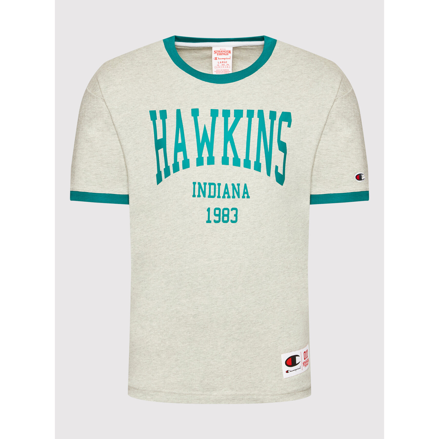 Champion Тишърт Unisex STRANGER THINGS Hawkins 217756 Сив Custom Fit - Pepit.bg