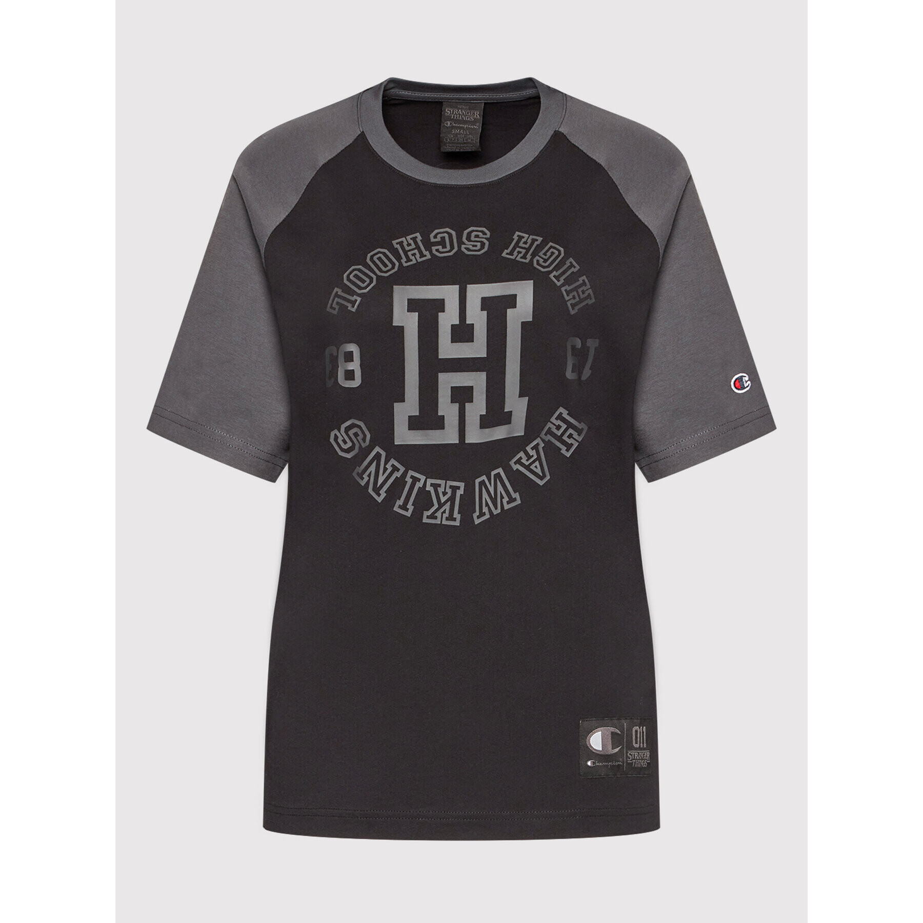 Champion Тишърт Unisex STRANGER THINGS Hawkins Raglan 217755 Черен Custom Fit - Pepit.bg