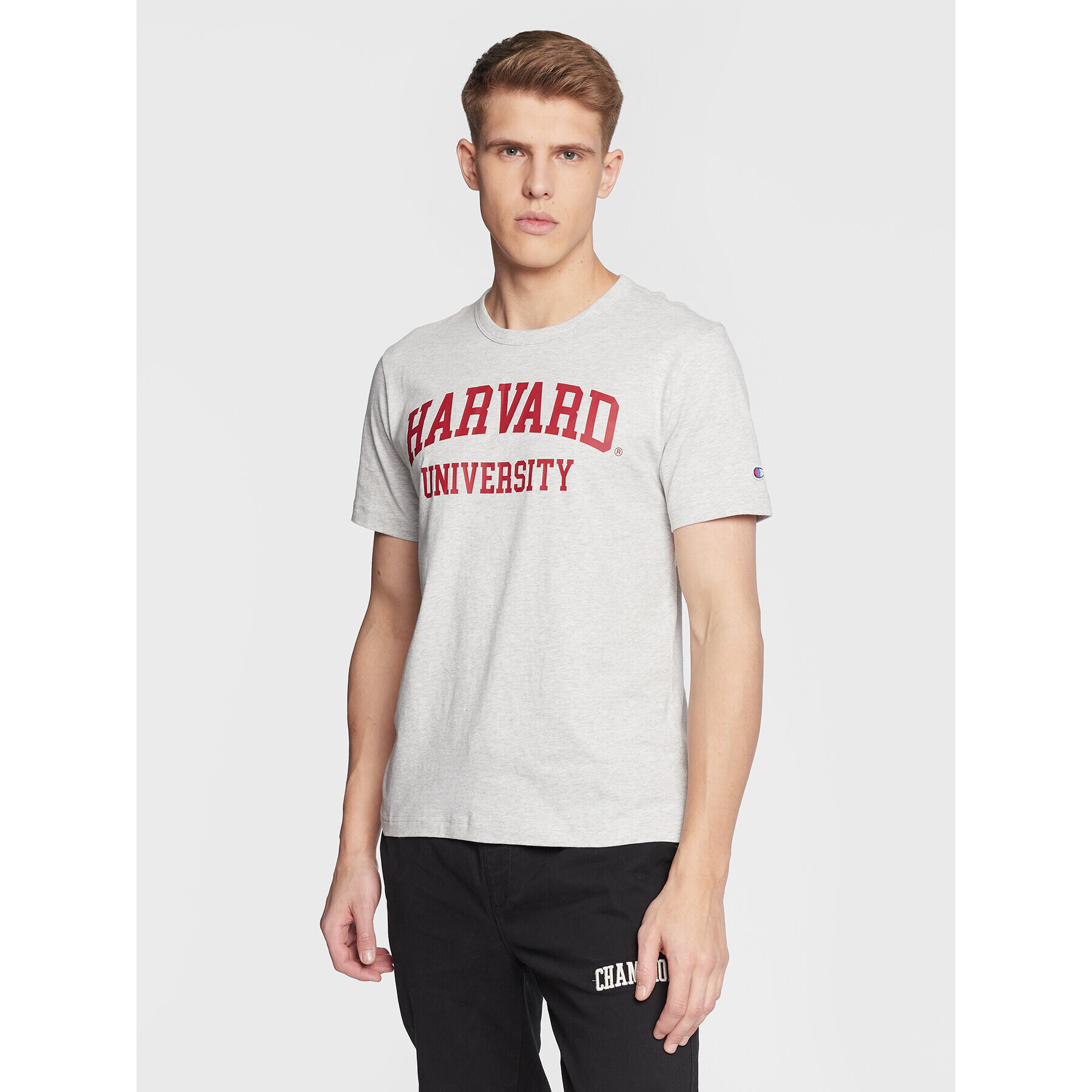 Champion Тишърт University Logo 218351 Сив Regular Fit - Pepit.bg