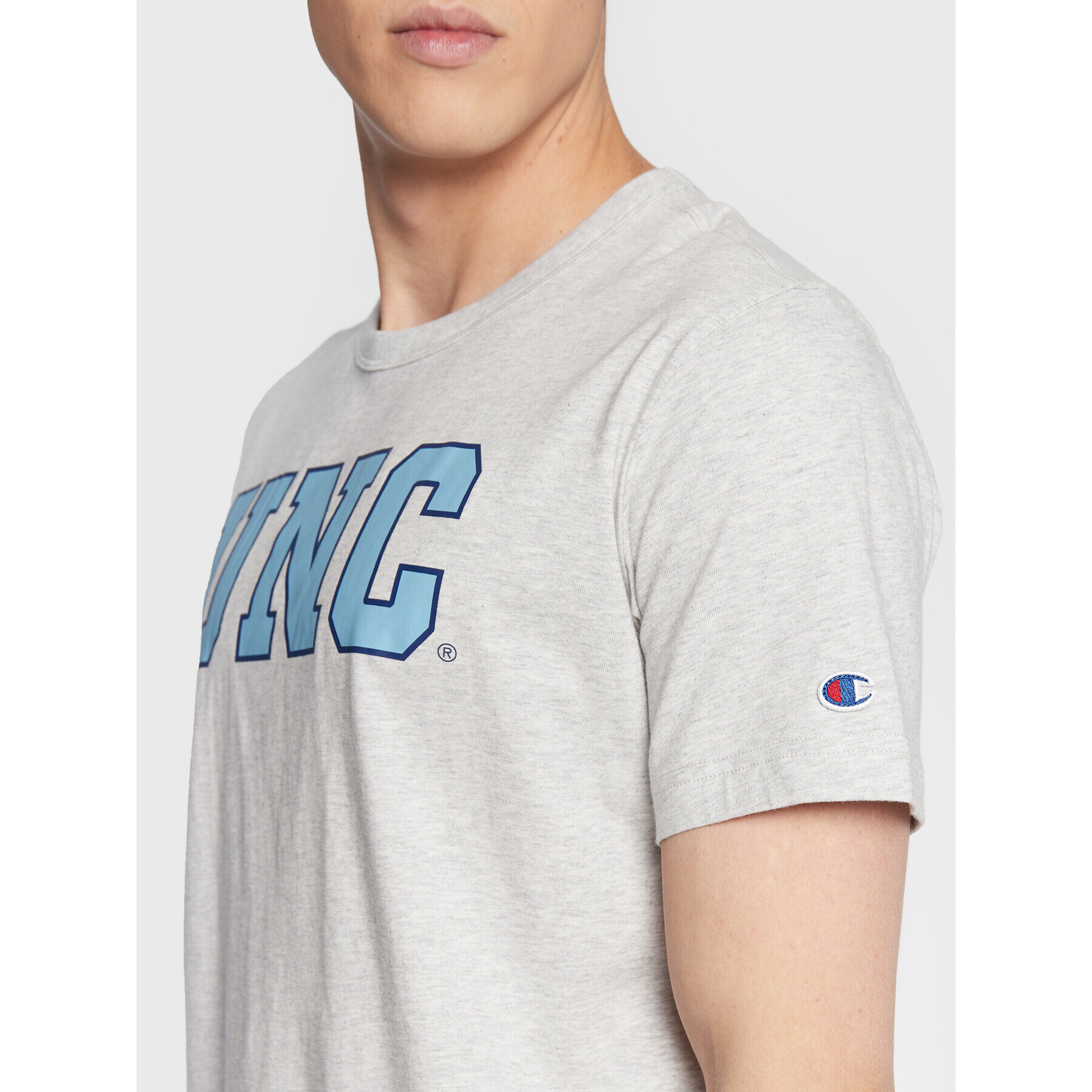 Champion Тишърт University Logo 218351 Сив Regular Fit - Pepit.bg