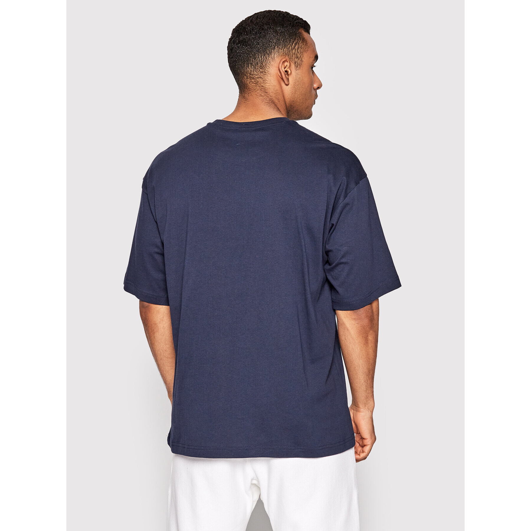 Champion Тишърт Vertical Script Logo 217070 Тъмносин Custom Fit - Pepit.bg