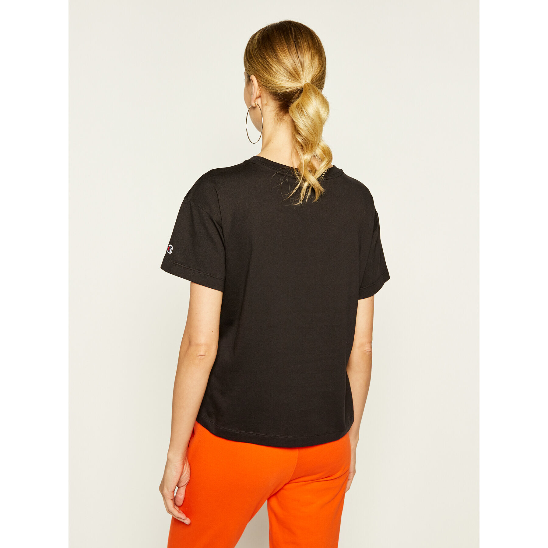 Champion Тишърт Vintage Script Logo 112650 Черен Regular Fit - Pepit.bg