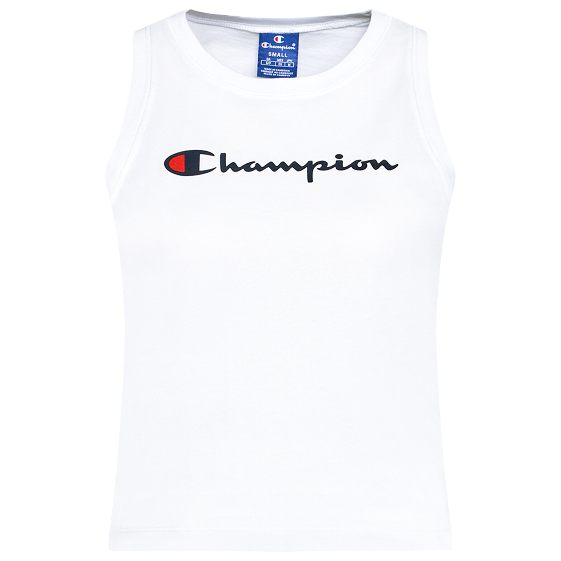 Champion топ Jacquard Logo Tape 112768 Бял Custom Fit - Pepit.bg