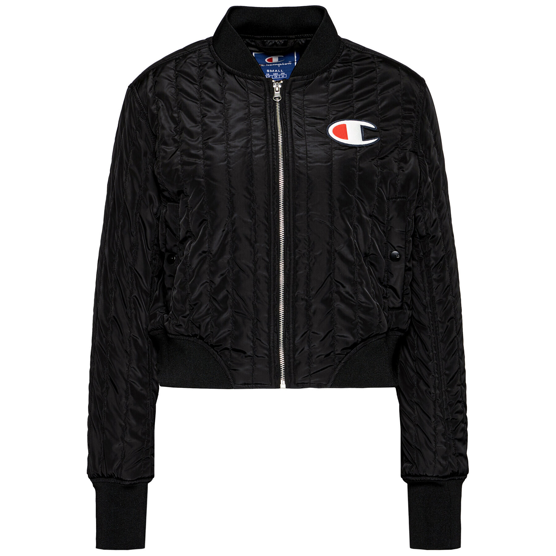 Champion Яке бомбър Textured Cropped 113039 Черен Custom Fit - Pepit.bg