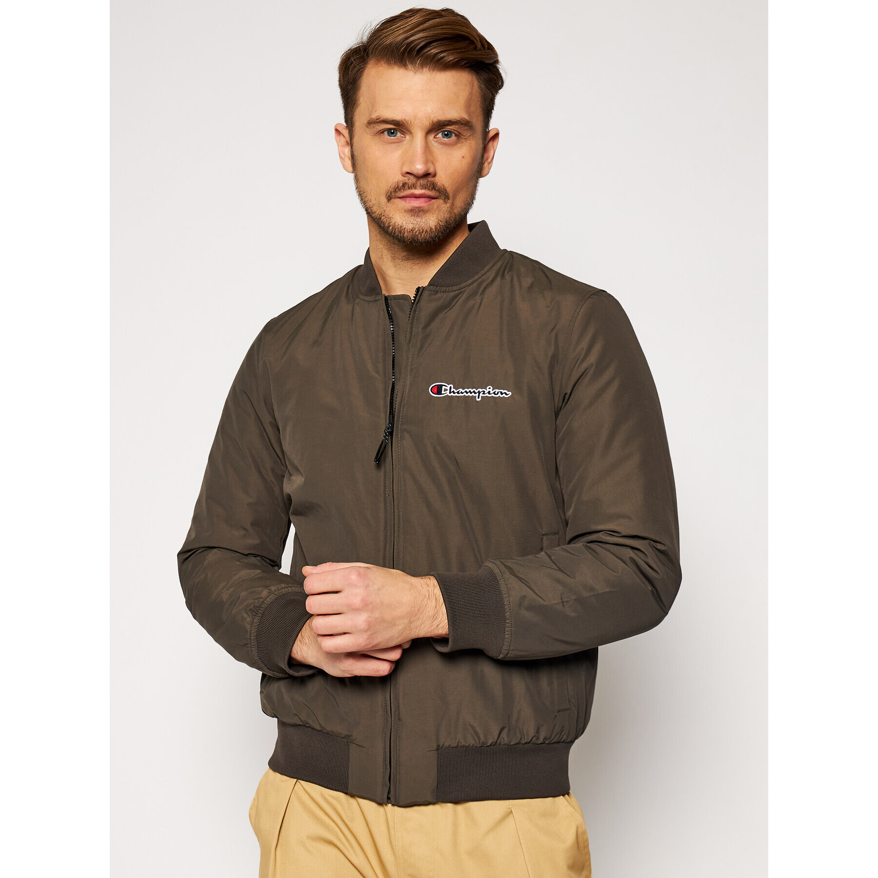 Champion Яке бомбър Trade Rochester 214892 Зелен Regular Fit - Pepit.bg