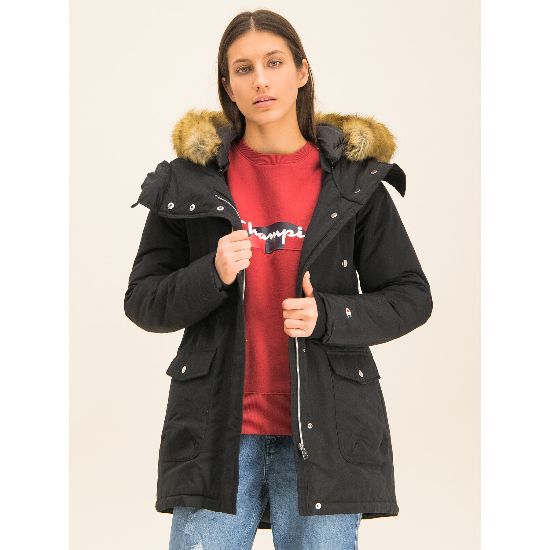 Champion Зимно яке 112163 Черен Regular Fit - Pepit.bg
