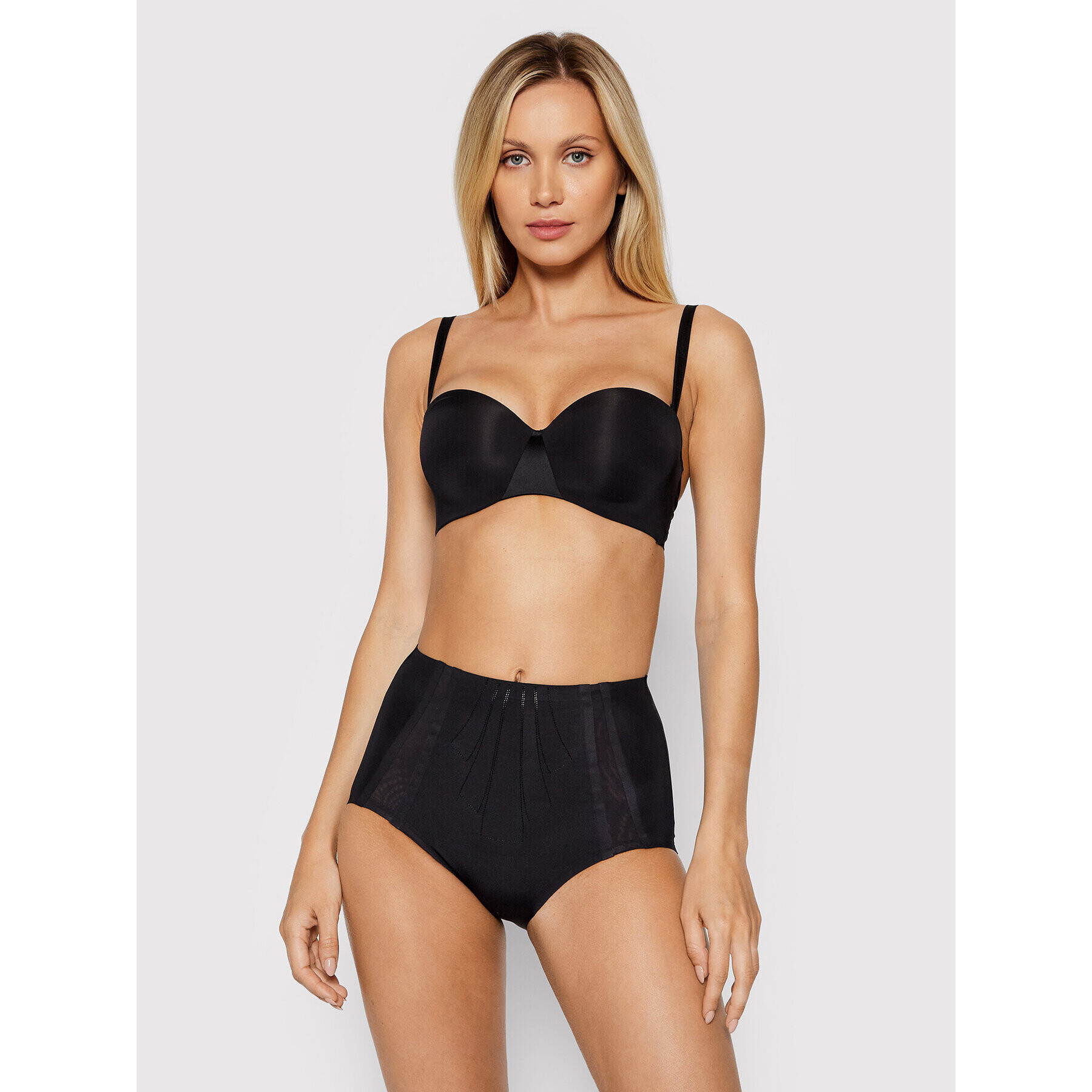 Chantelle Класически бикини с висока талия Shape Light C28580 Черен - Pepit.bg