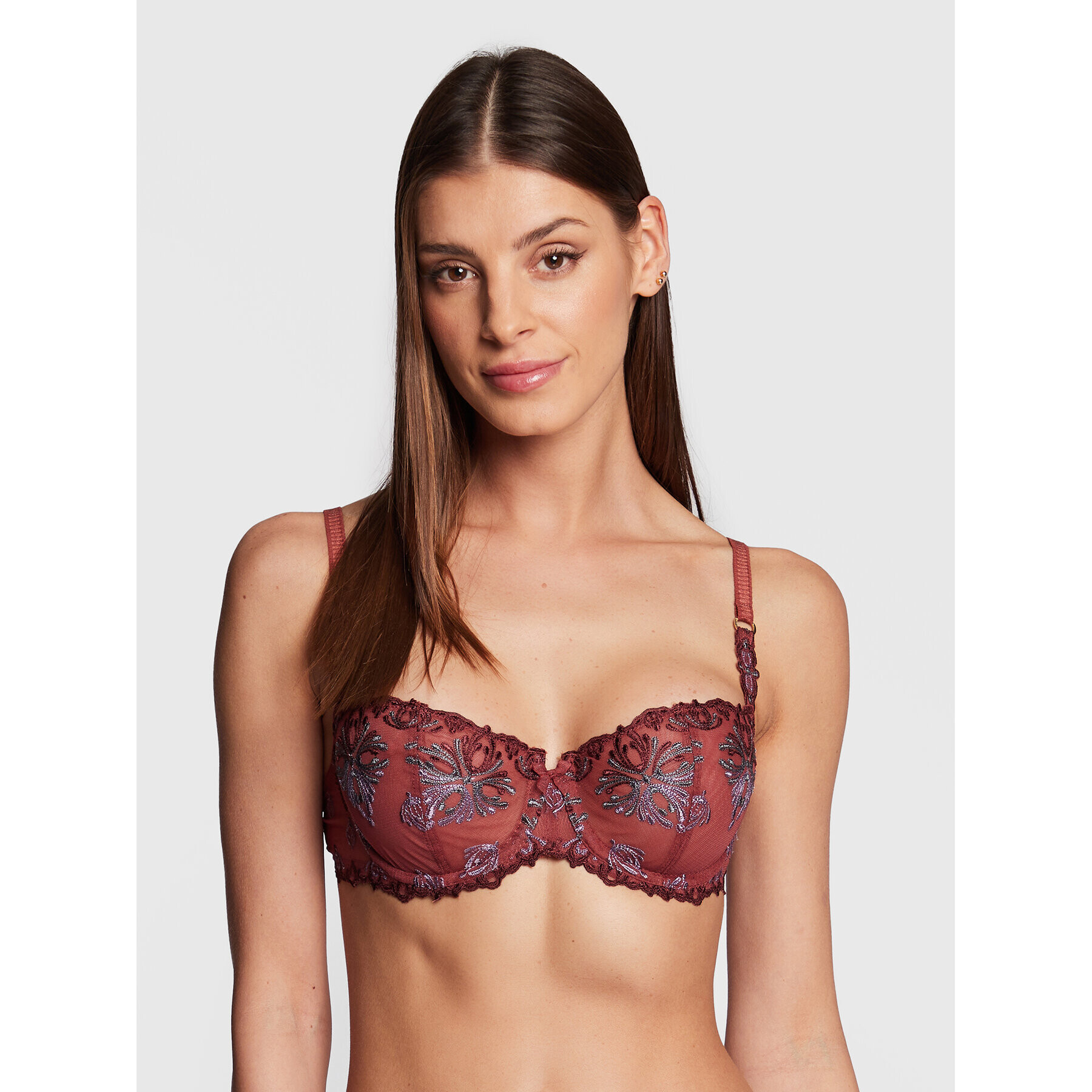 Chantelle Сутиен балконет Champs Elysées C26050 Кафяв - Pepit.bg