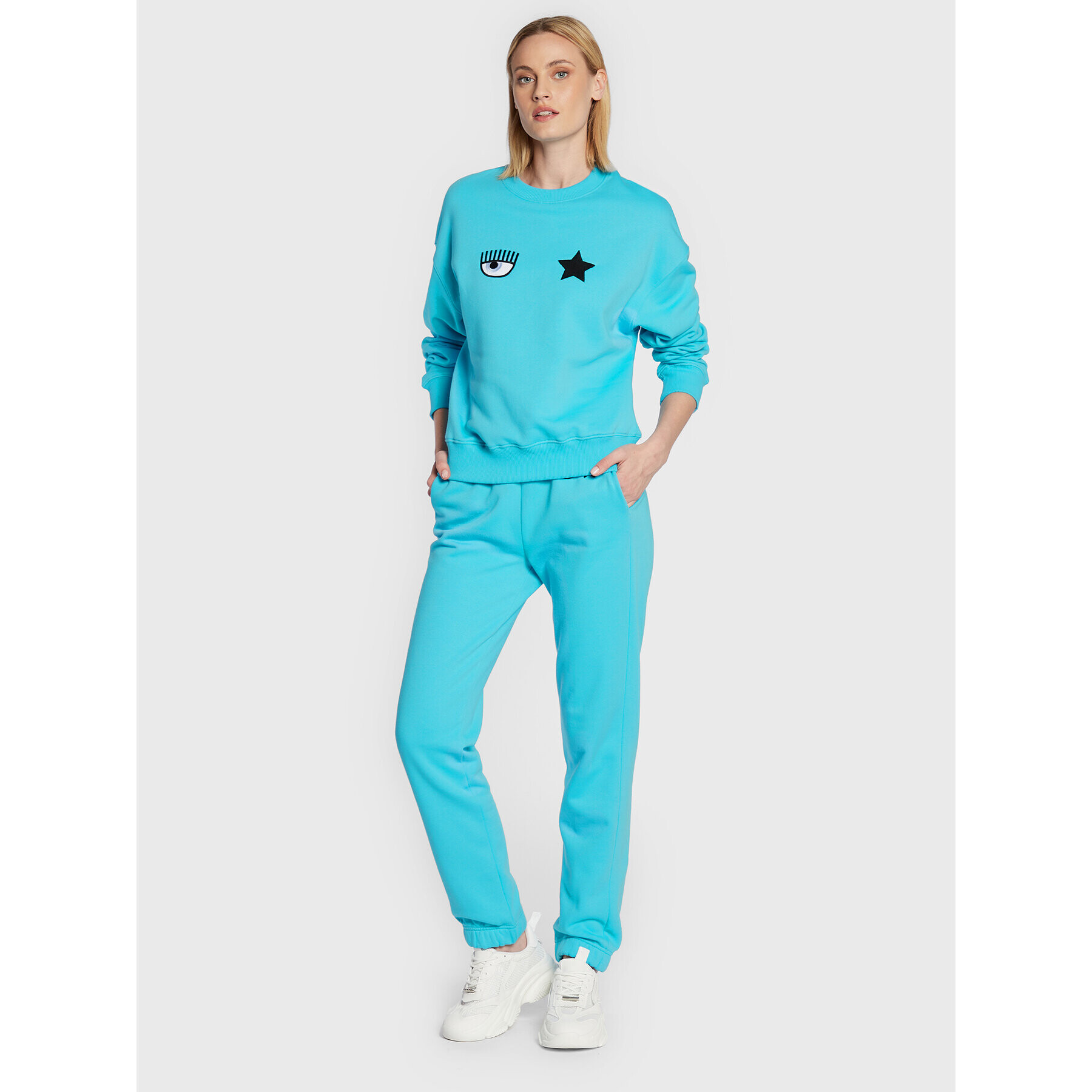 Chiara Ferragni Долнище анцуг 73CBAT02 Син Relaxed Fit - Pepit.bg